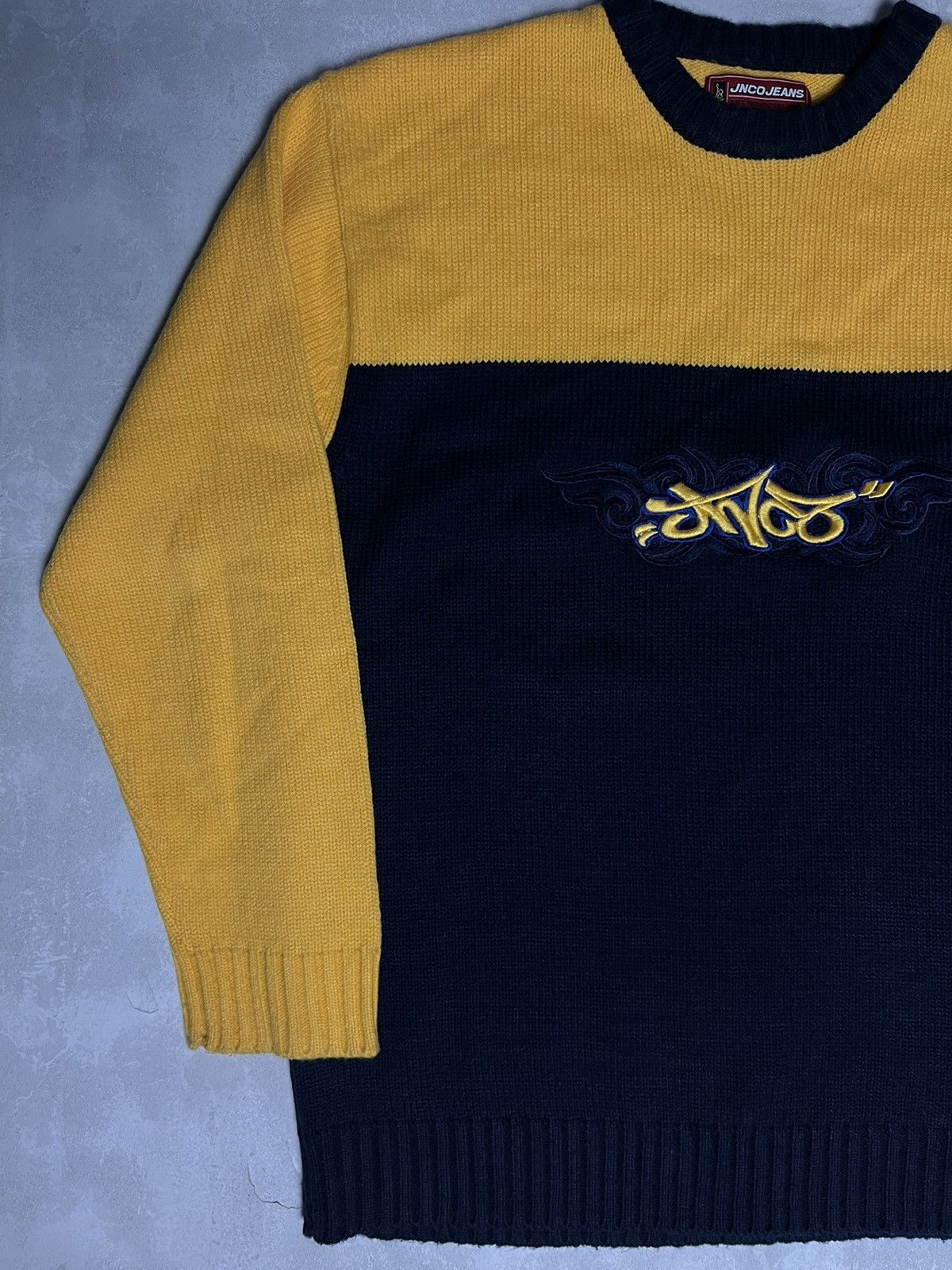 JNCO Y2K Rare JNCO Embroidered Knit Pull Over Sweater Size US M / EU 48-50 / 2 - 3 Thumbnail