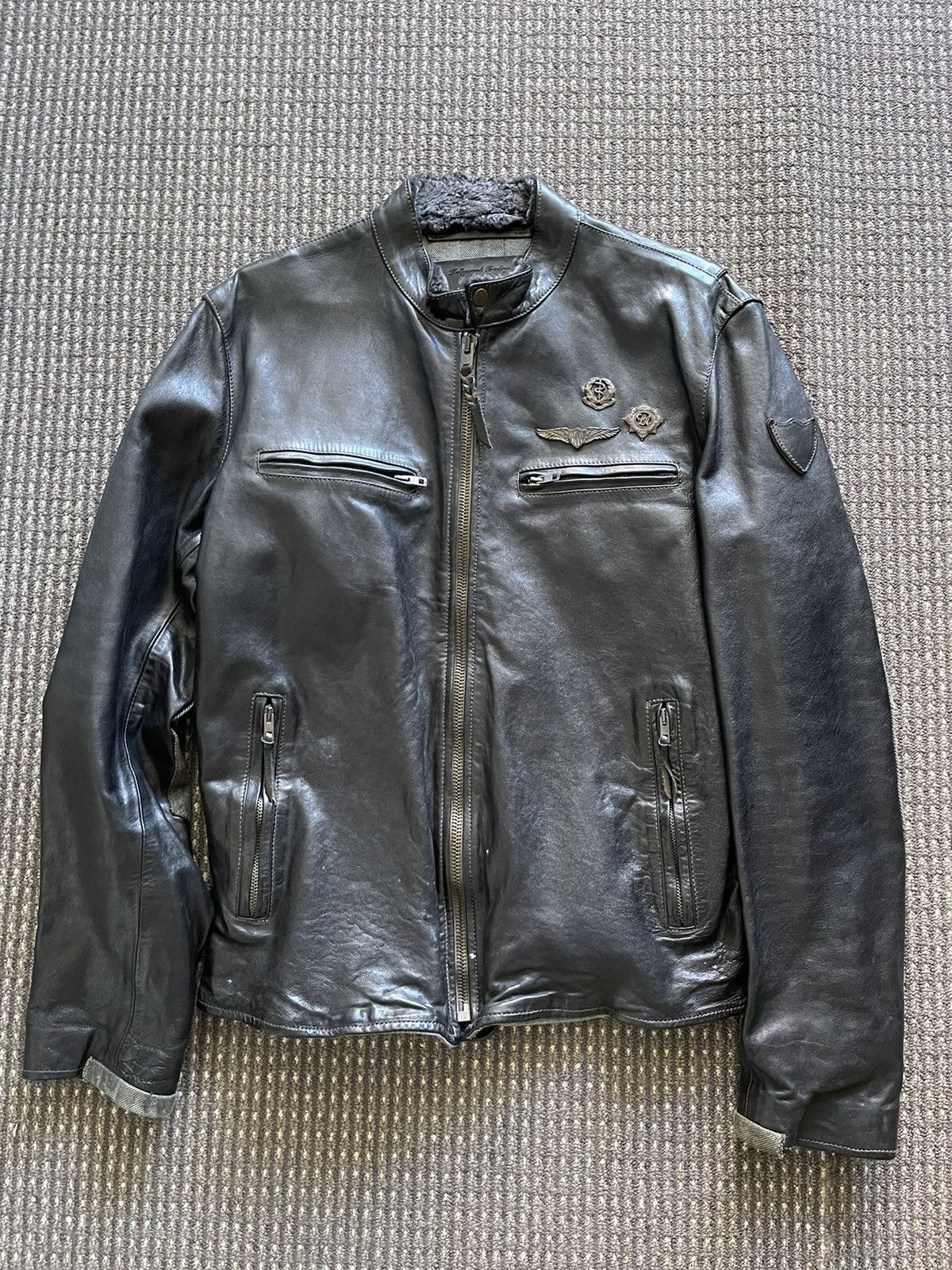 Hollywood Trading Company Leather Biker Jacket Size US M / EU 48-50 / 2 - 1 Thumbnail