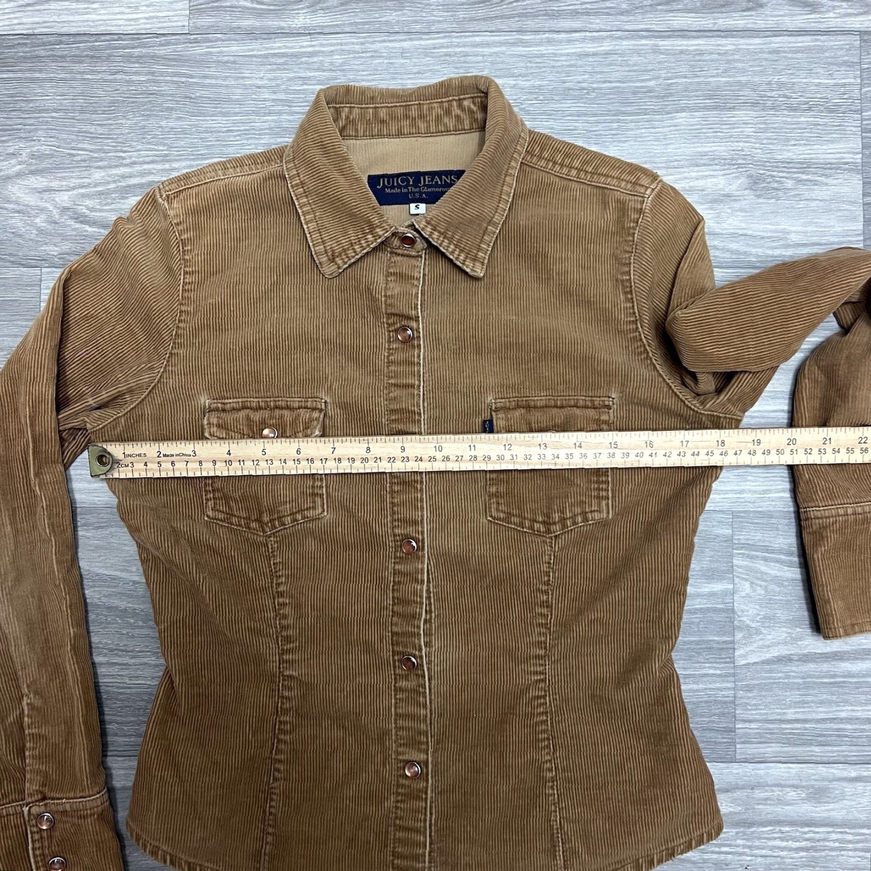 Juicy Couture VINTAGE Juicy Couture Jacket Womens S Corduroy Brown Beige 90s Crop Caramel United States Size S / US 4 / IT 40 - 5 Thumbnail