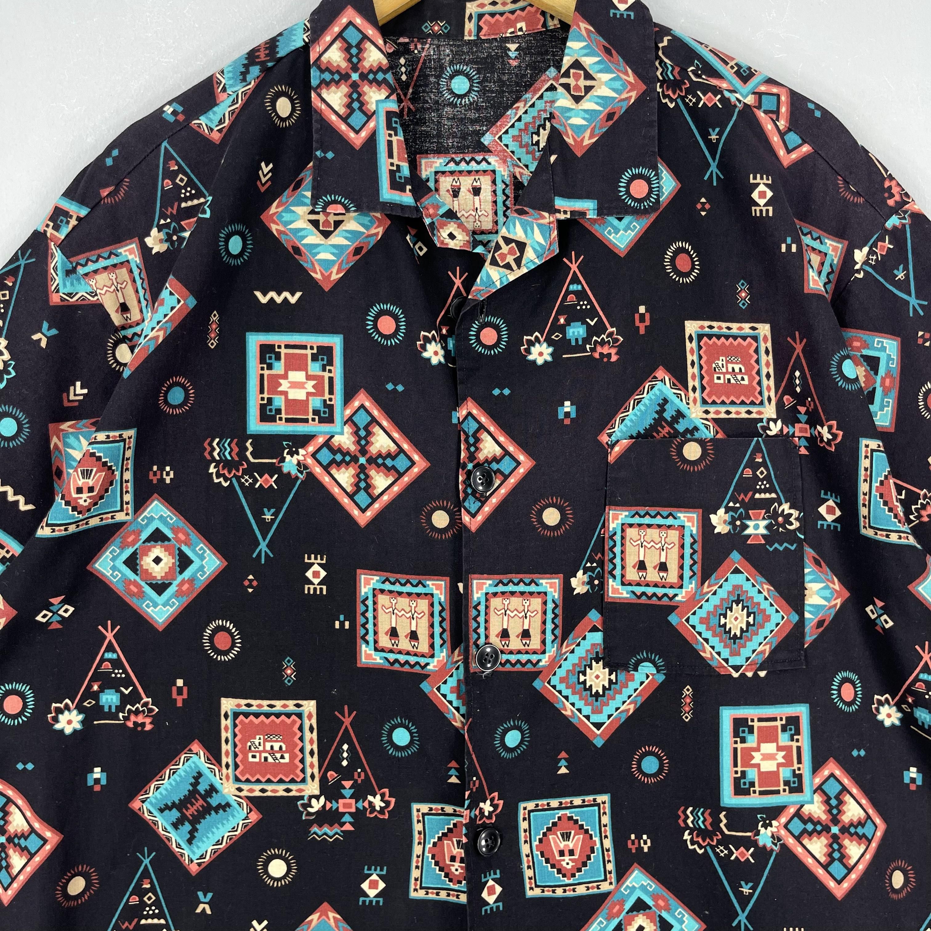 Cowboy Equipment Vintage Abstract Native Rodeo Cowboy Western Styles Shirt Size US XL / EU 56 / 4 - 2 Thumbnail