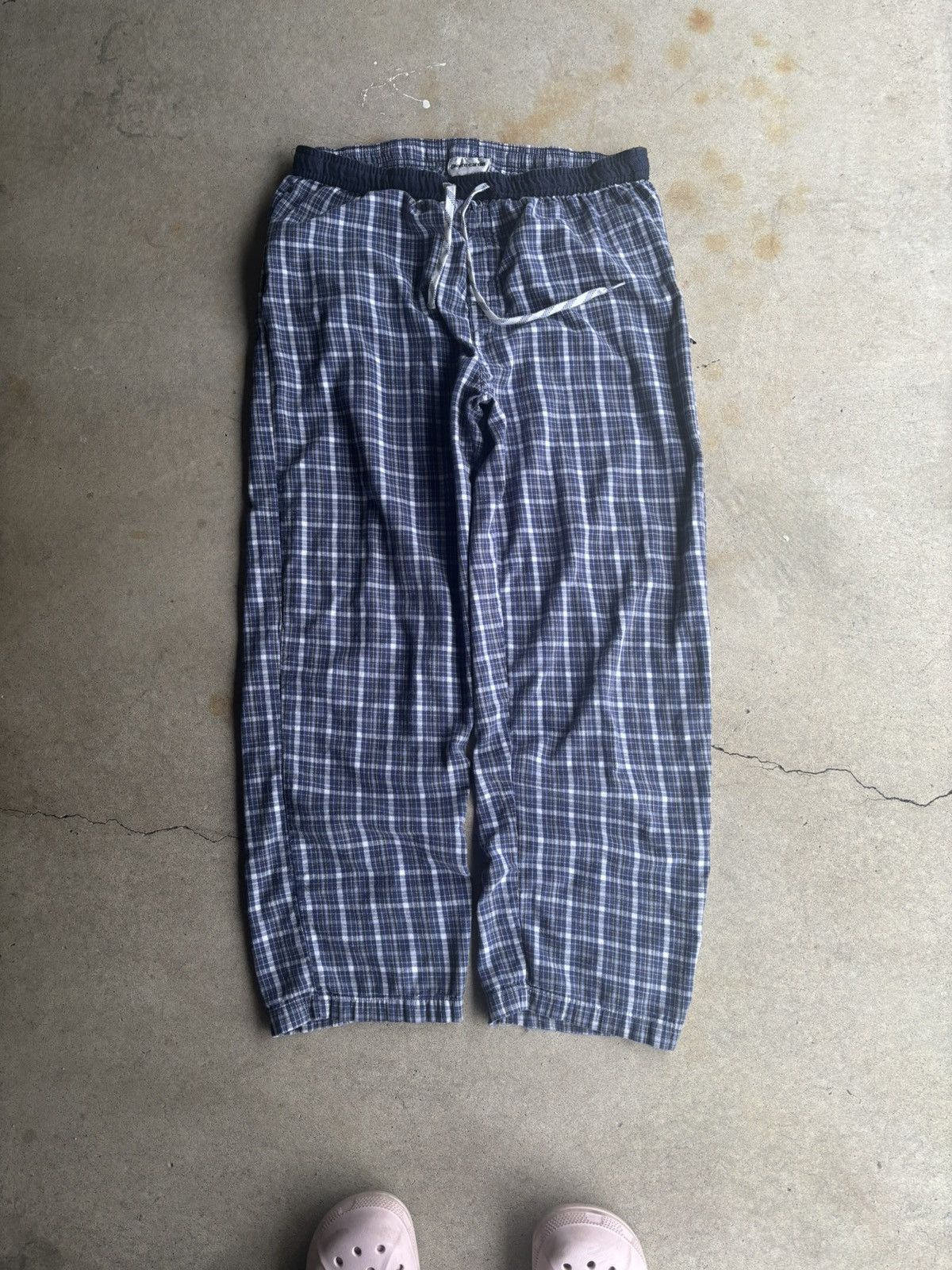 Pierre Cardin Vintage Pierre Cardin Blue Plaid Wide Leg PJ Pants Size US 34 / EU 50 - 1 Thumbnail