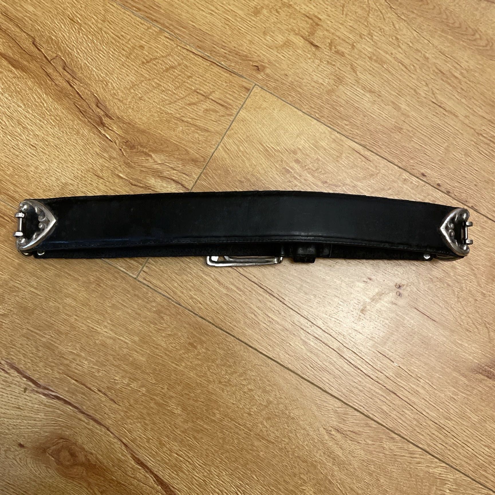 Brighton VINTAGE Brighton Belt Concho Black Leather Silver Link Scroll Work 90s USA made Women S Small Metal 90s Accessories Size ONE SIZE - 7 Thumbnail