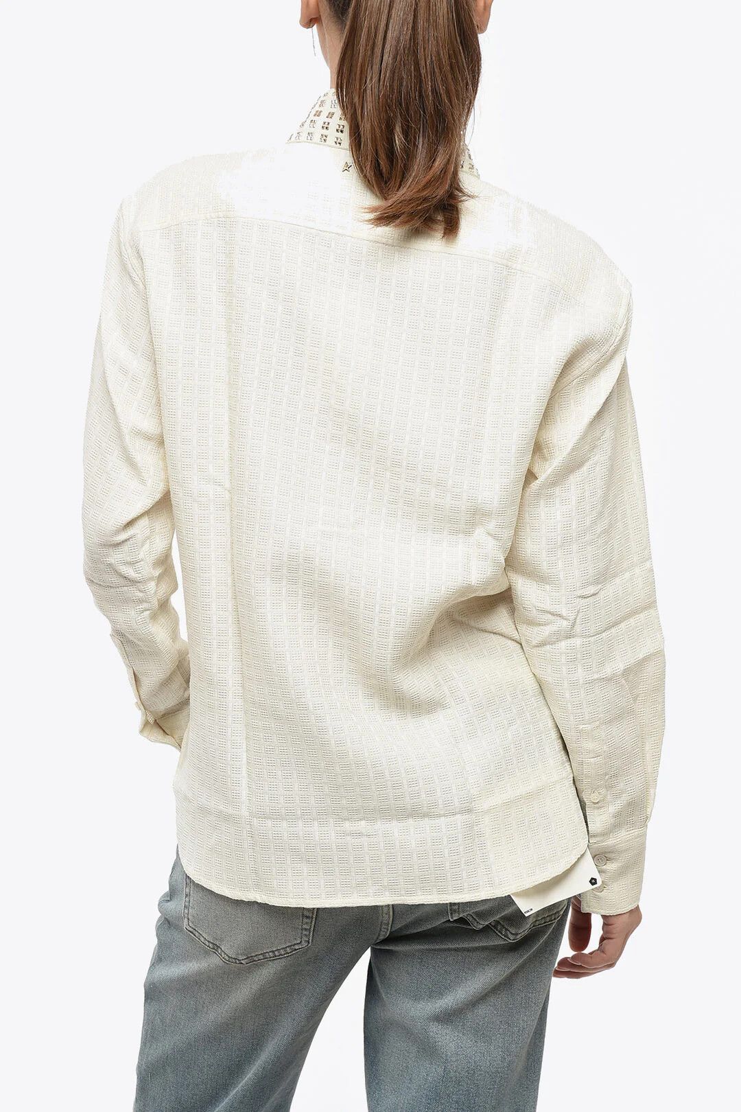 Golden Goose og1mm0426 Cotton-Blend Blouse in Beige Size M / US 6-8 / IT 42-44 - 2 Thumbnail