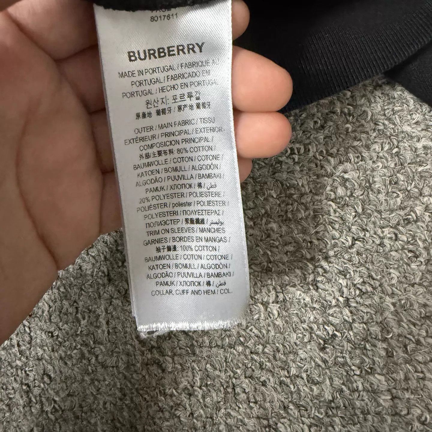 Burberry Burberry New Black Check Sleeve Long Sleeve Sweatshirt M 99 Size US M / EU 48-50 / 2 - 4 Thumbnail