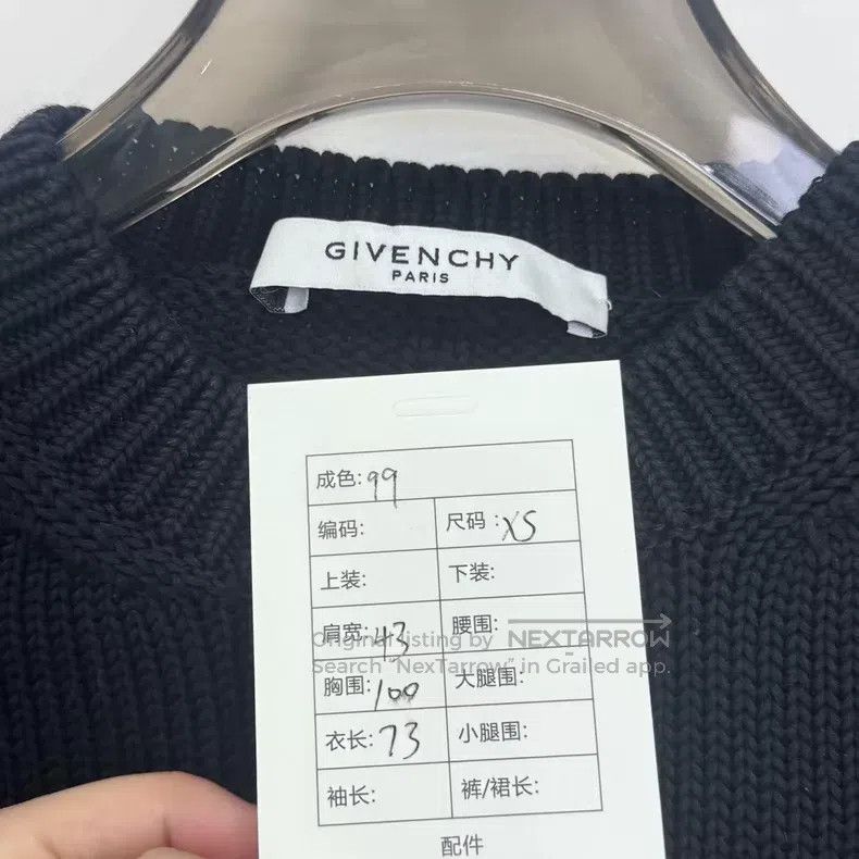 Givenchy Givenchy Black Distressed Logo Destroyed Knit Sweater Size US XS / EU 42 / 0 - 2 Thumbnail