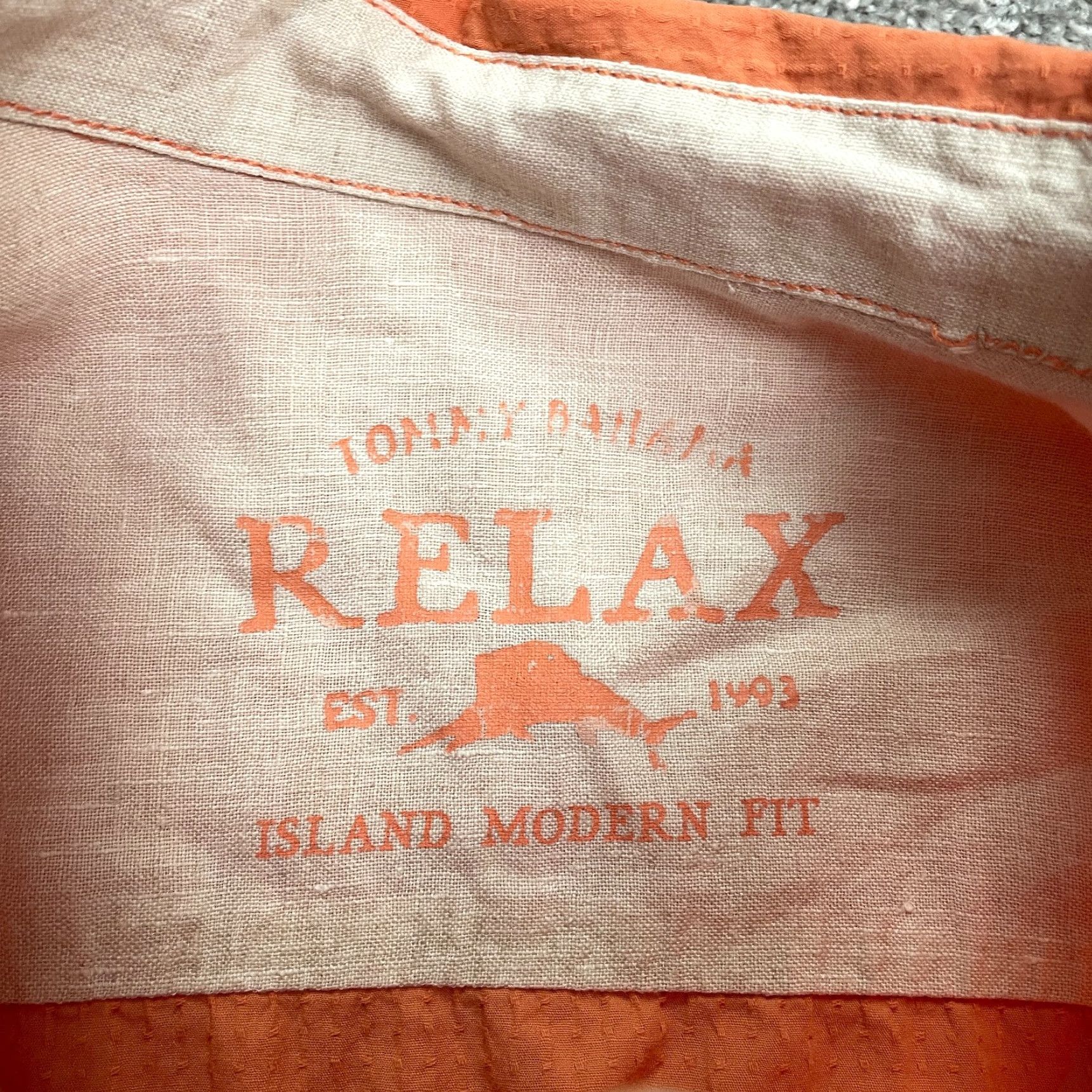 Tommy Bahama Tommy Bahama Shirt XL Orange Button-Down Short Sleeve Relaxed Cotton Beach Casual Mens Size US XL / EU 56 / 4 - 6 Thumbnail