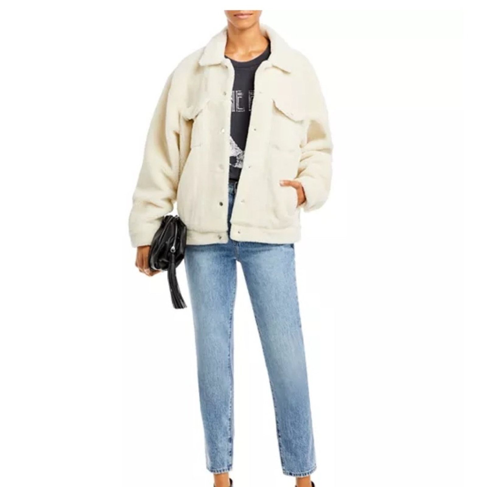 Anine Bing Anine Bing Rory Faux Fur Sherpa Jacket - Size Medium - Ivory Size M / US 6-8 / IT 42-44 - 2 Thumbnail