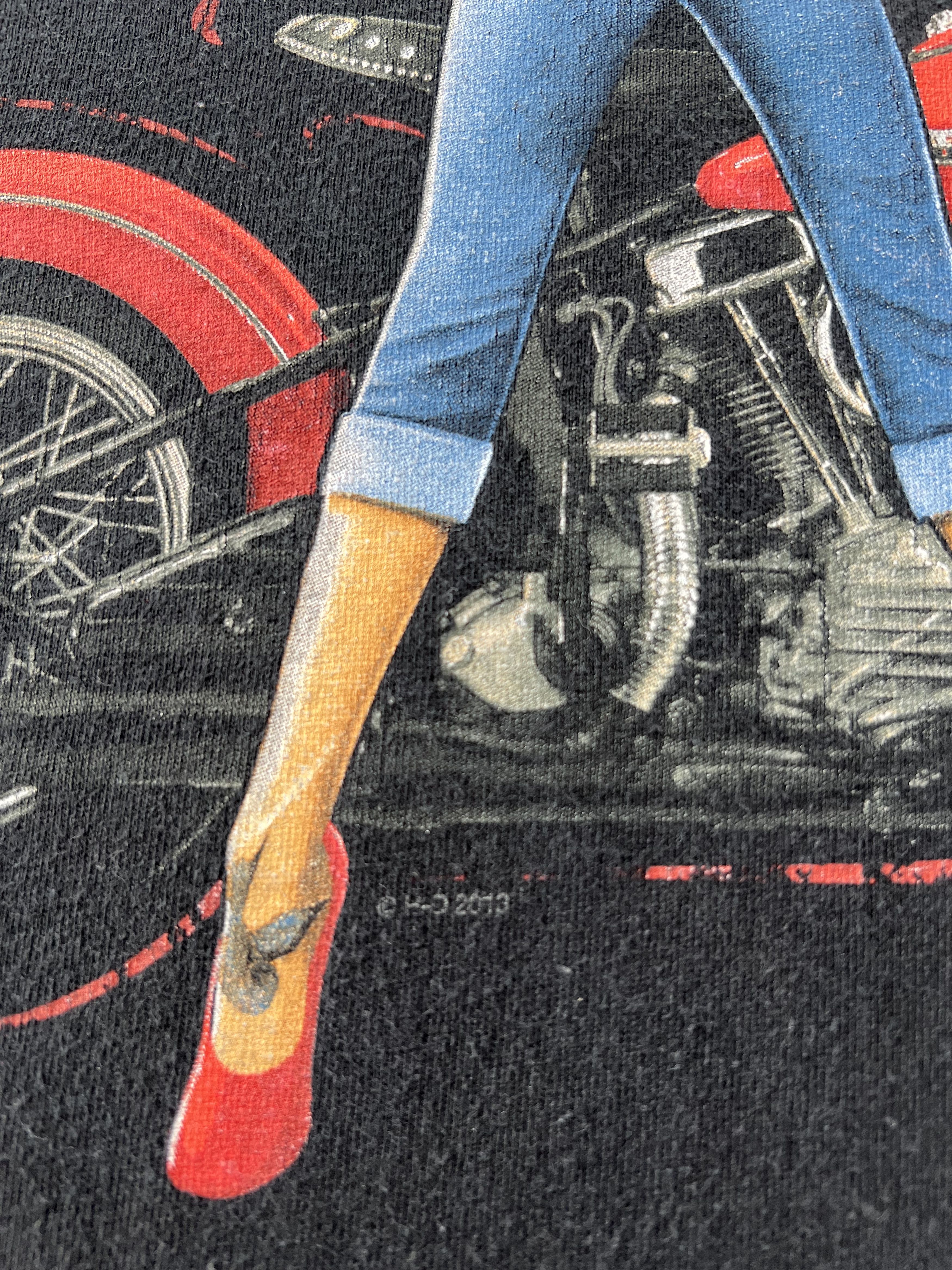 Harley Davidson Vintage 2013 Harley Davidson Sexy Girl Ohio Black T-shirt Size US XL / EU 56 / 4 - 7 Thumbnail