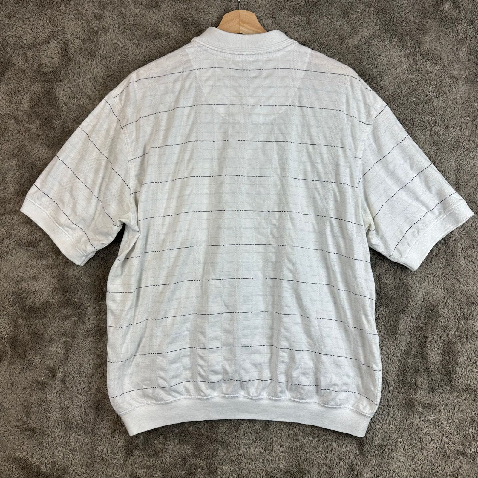 Other Vintage Banded Polo Shirt White Stripe Men's XL Knit Size US XL / EU 56 / 4 - 8 Thumbnail