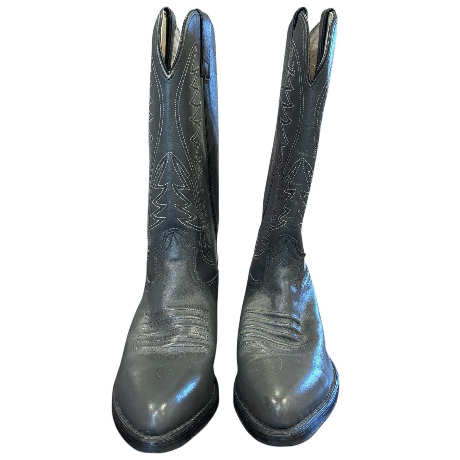 Lehigh Safety Cowboy Boots Gray Leather Steel Toe .5D
