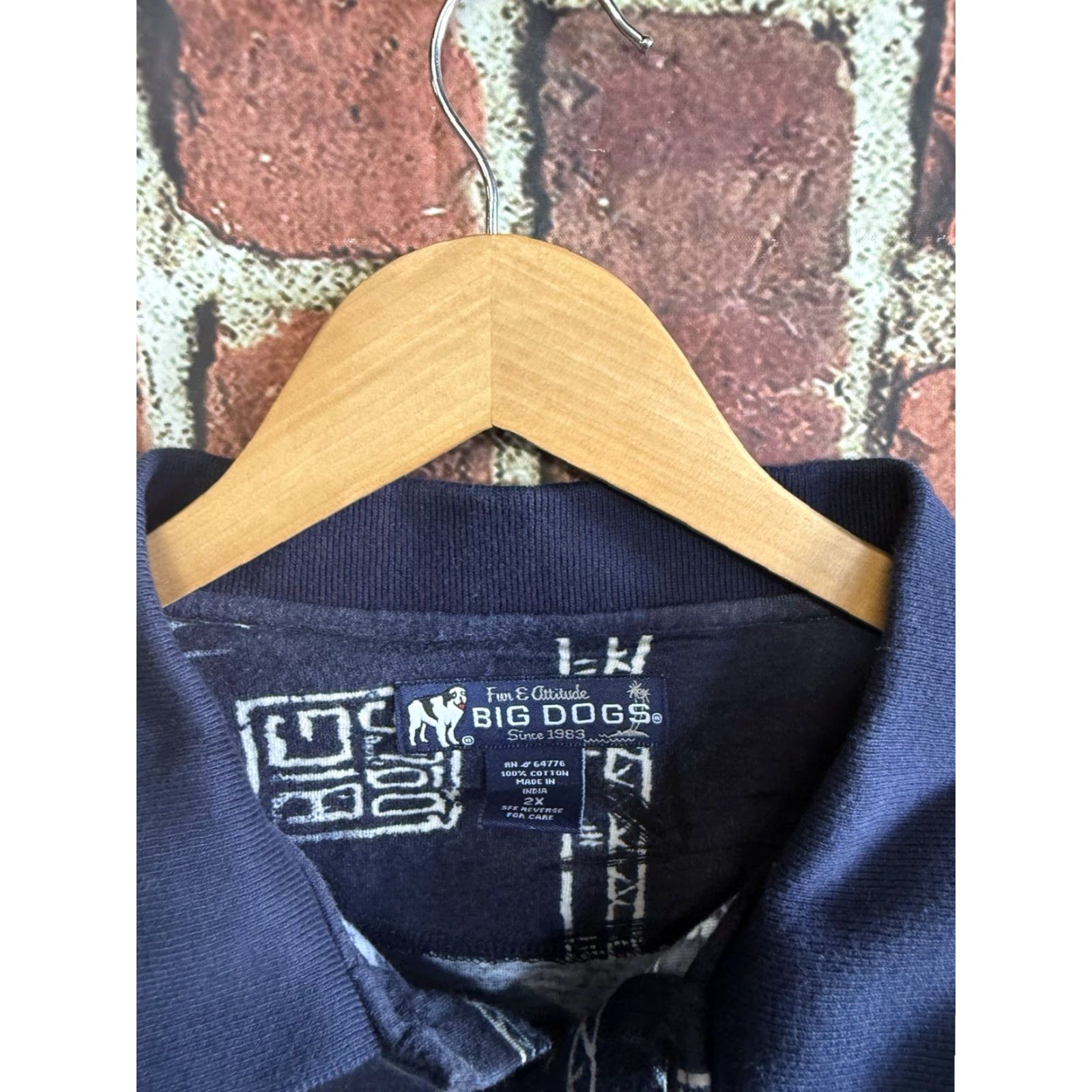 Big Dogs VINTAGE Big Dogs Polo Shirt Mens Short Sleeve Blue Hawaiian Pattern 2X Size Size US XXL / EU 58 / 5 - 3 Thumbnail