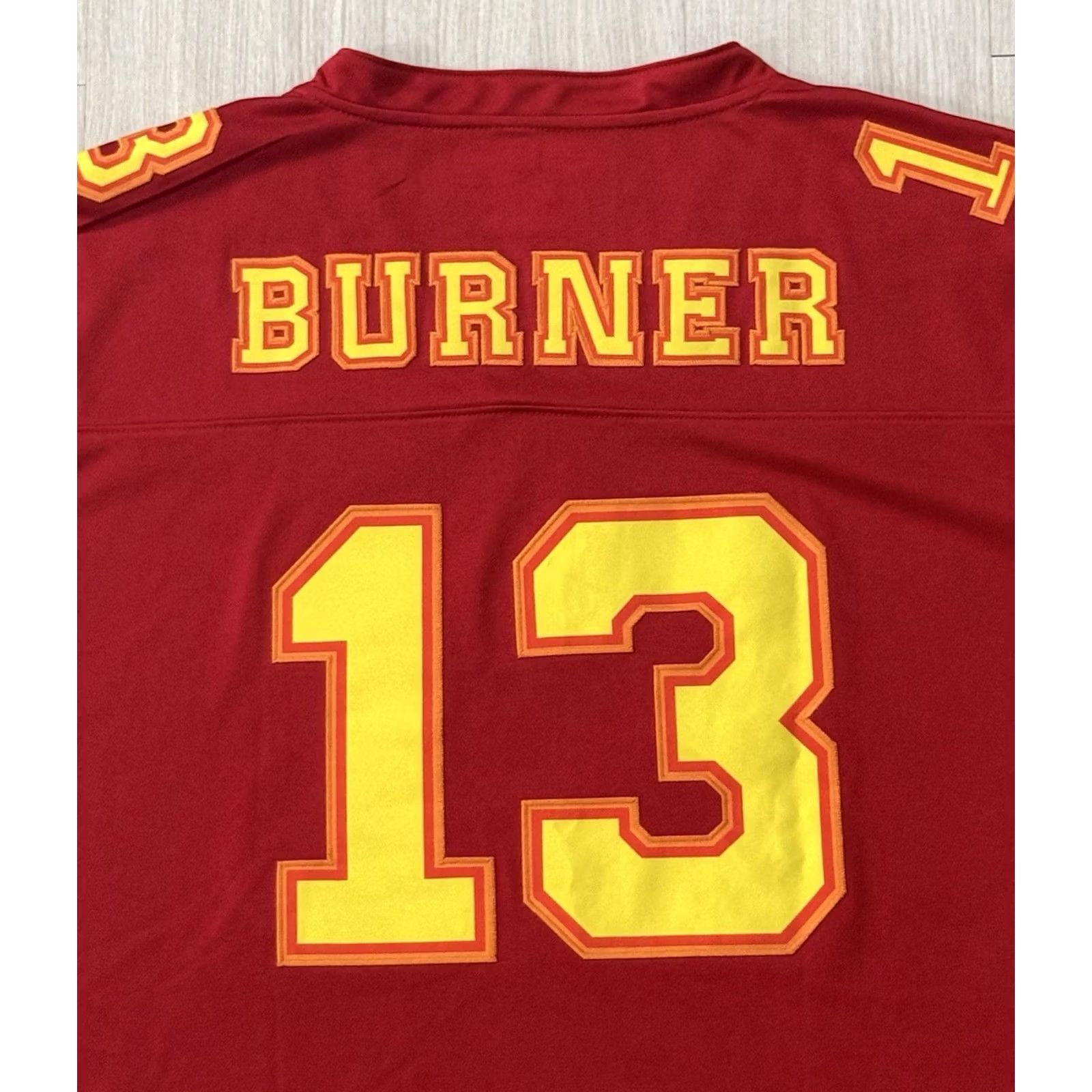 Vintage Tina Burner ‘Lady Linebacker’ Football Jersey XL Red T-Shirt Graphic Print Short Sleeve V-Neck Men’s RuPaul’s Drag Race Emoji Logo Embroidered Size US XL / EU 56 / 4 - 3 Thumbnail