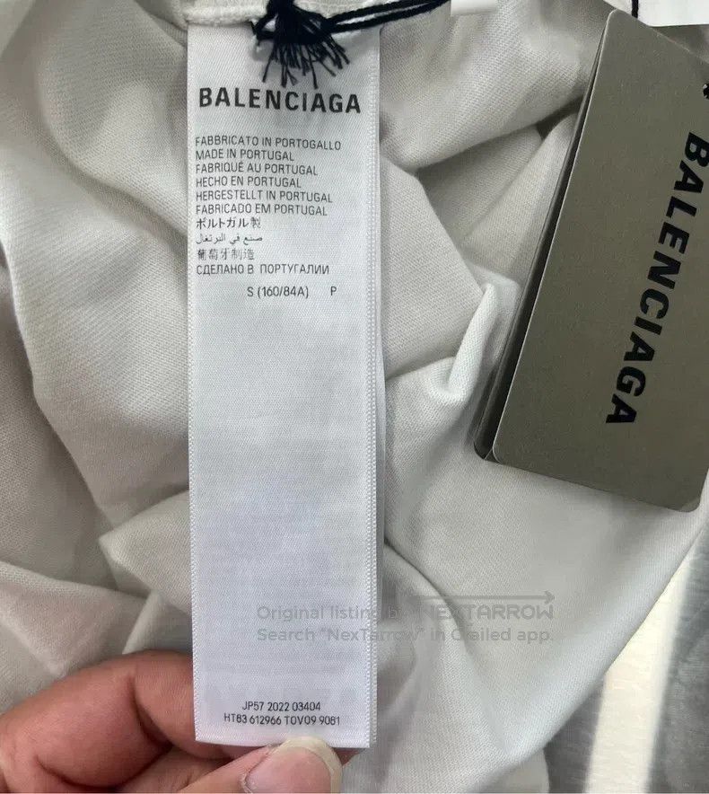 Balenciaga White BB Doodle Letter Logo Short Sleeve