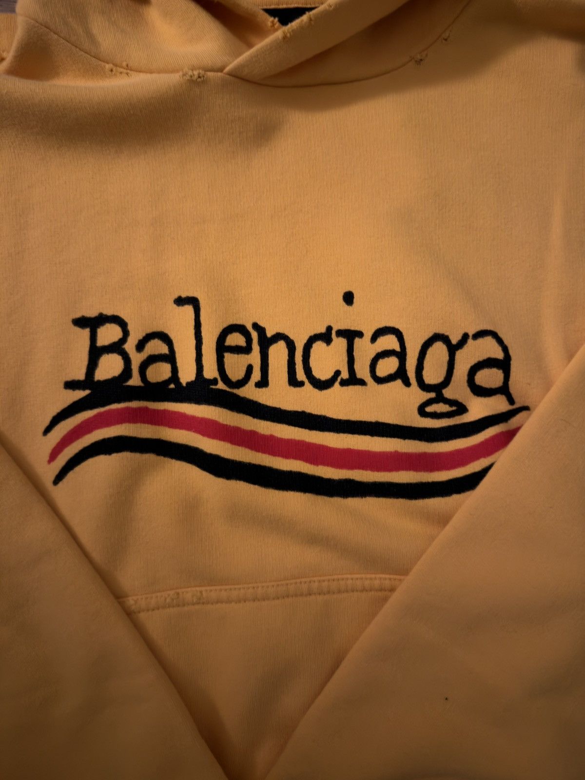 Balenciaga S23 Balenciaga Drawn Political Campaign Yellow Hoodie Size US XS / EU 42 / 0 - 3 Thumbnail