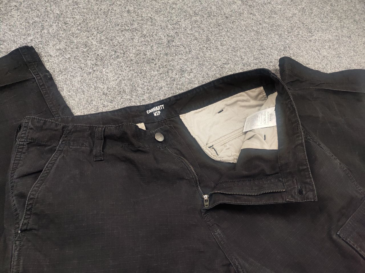Carhartt Vintage Carhartt Wip Cargo Pants Black Faded Ripstop Y2K Size US 34 / EU 50 - 15 Thumbnail