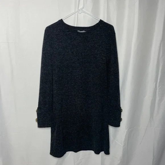 Zara ZARA Long Sleeve Ribbed Sweater Mini Dress Size L Size L / US 10 / IT 46 - 4 Thumbnail