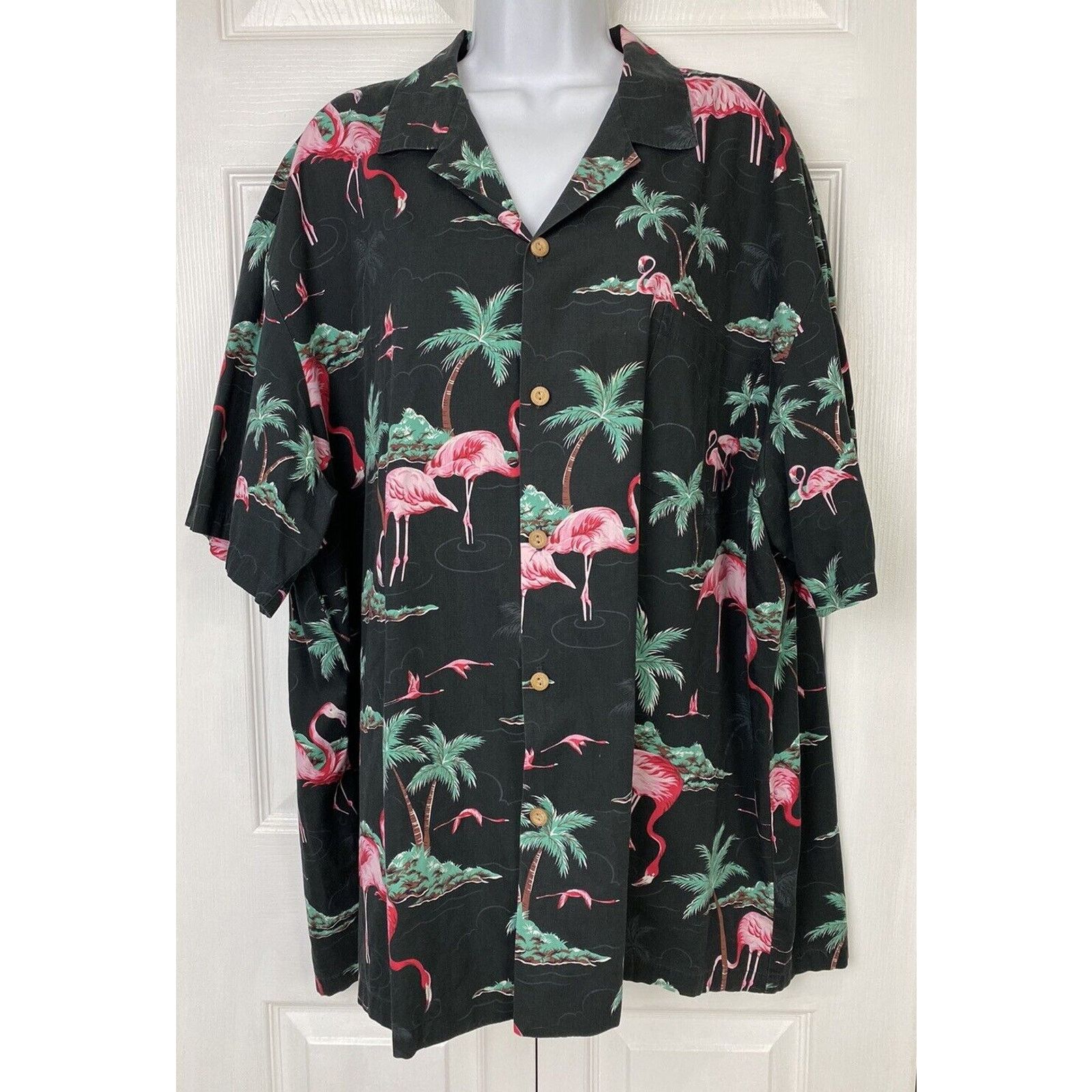 Paradise Found VTG Paradise Found Pink Flamingo Hawaiian Button Down Shirt Size US XXL / EU 58 / 5 - 1 Thumbnail