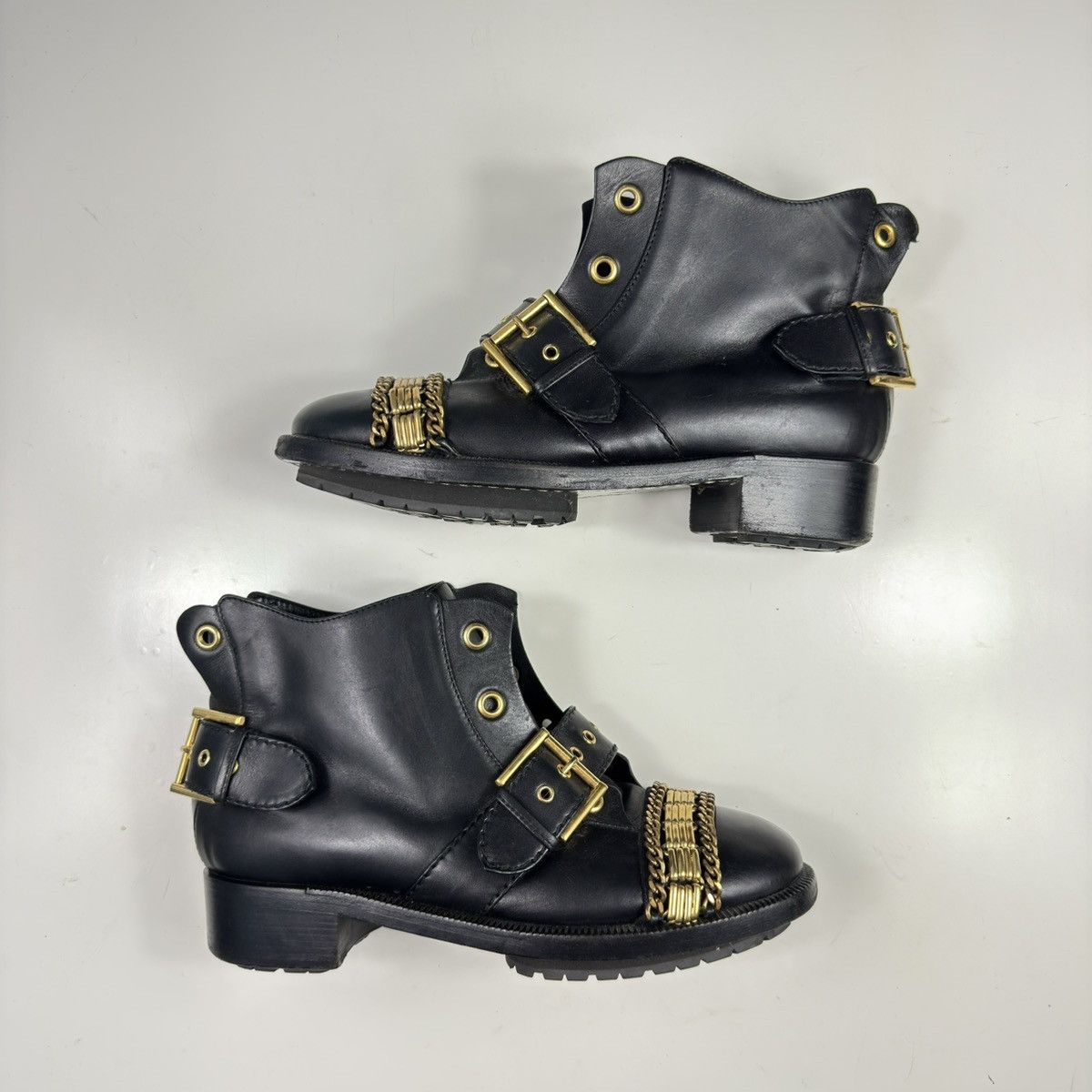 Alexander McQueen Alexander mcqueen Chain-link Accents Combat Boots Biker 39 Size US 9 / IT 39 - 3 Thumbnail