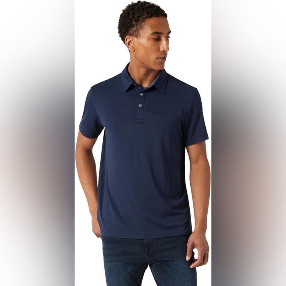 Calvin Klein Calvin Klein Mens Polo Performance Camisa Cotton Blue Small Size US S / EU 44-46 / 1 - 1 Thumbnail