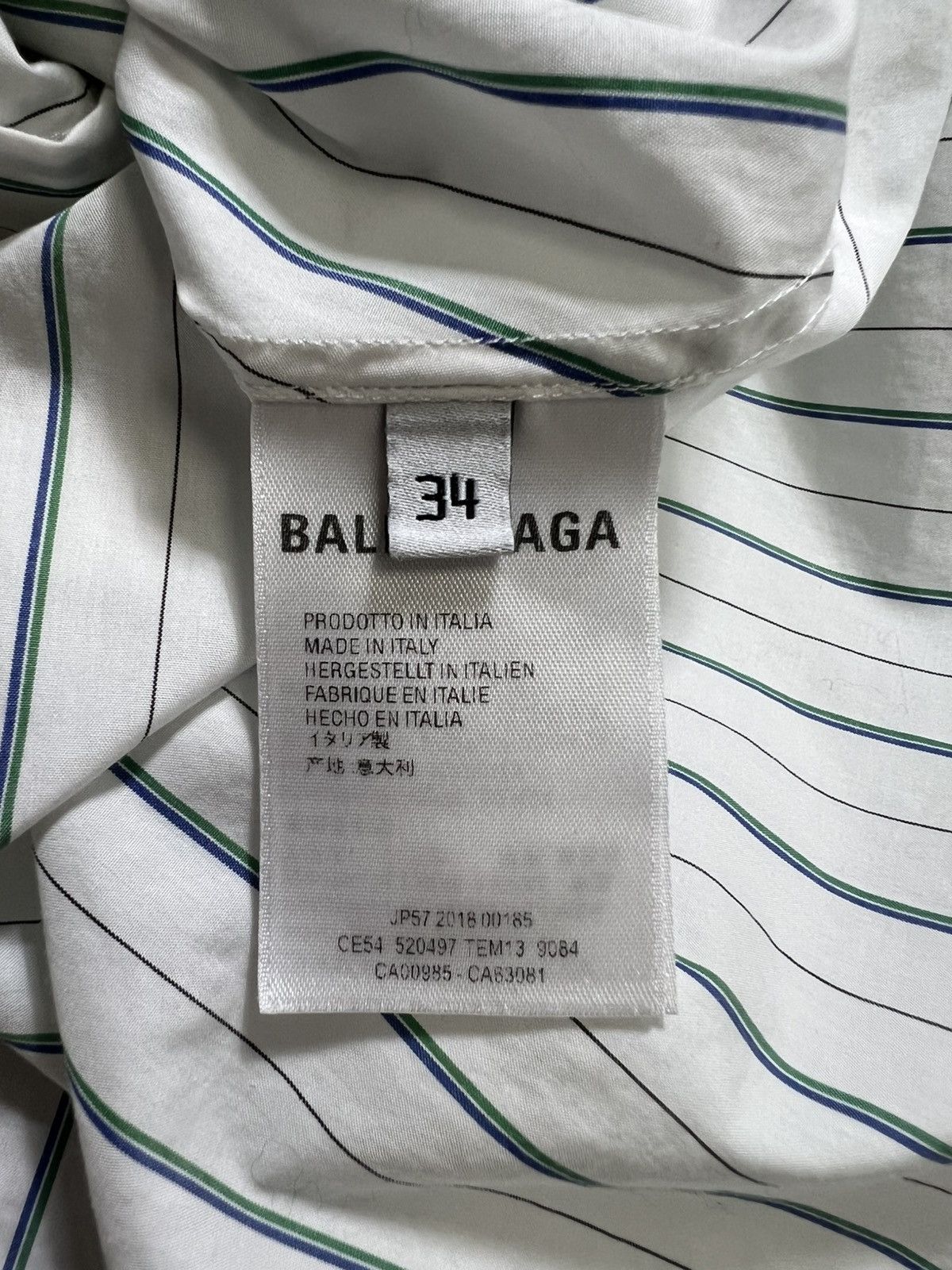 Balenciaga Balenciaga - Back Logo Bow Tie Stripe Longsleeve Shirt Size XXS / US 00 / IT 34 - 16 Thumbnail