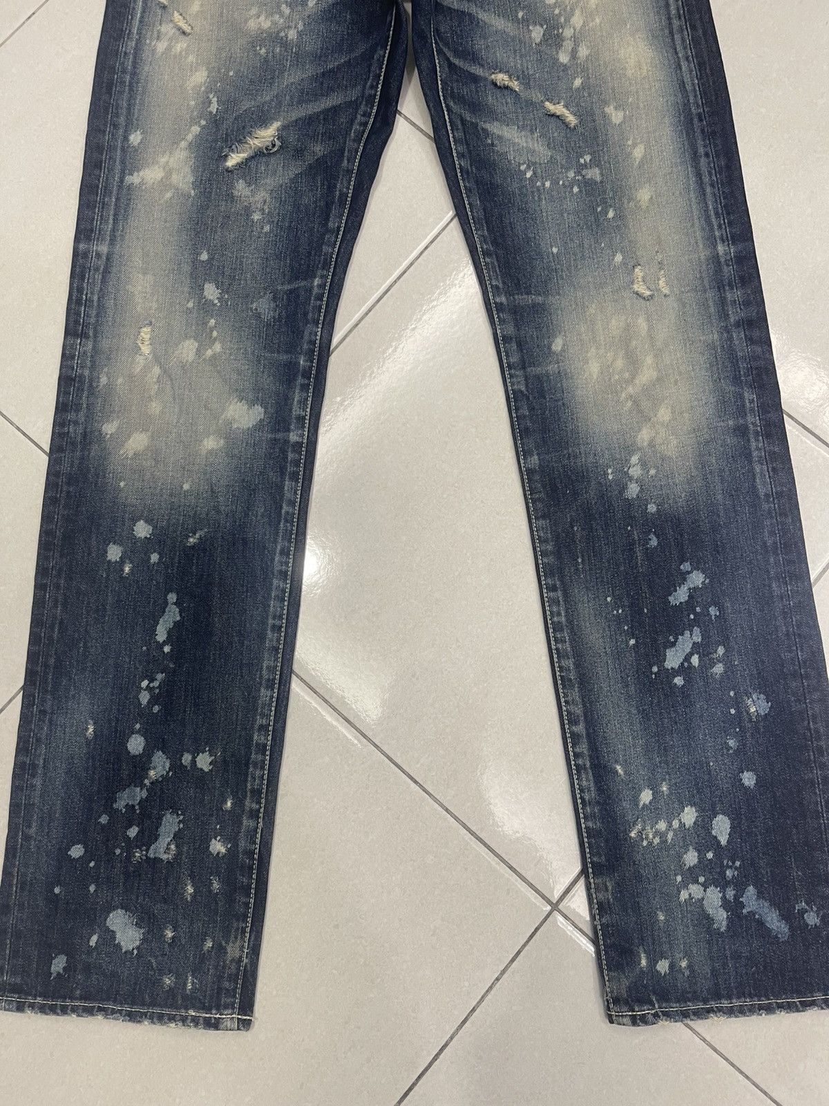 Vanquish Vanquish "Hello World" Paint Splatter Distressed Denim Size US 32 / EU 48 - 2 Thumbnail