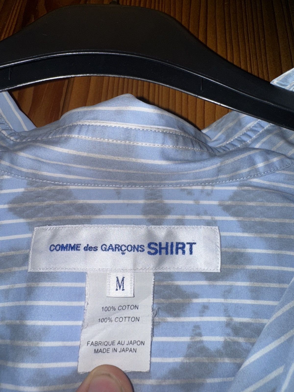 Comme des Garcons Comme des Garçons SHIRT Blue Stripe Camouflage Print Shirt Size US M / EU 48-50 / 2 - 2 Thumbnail