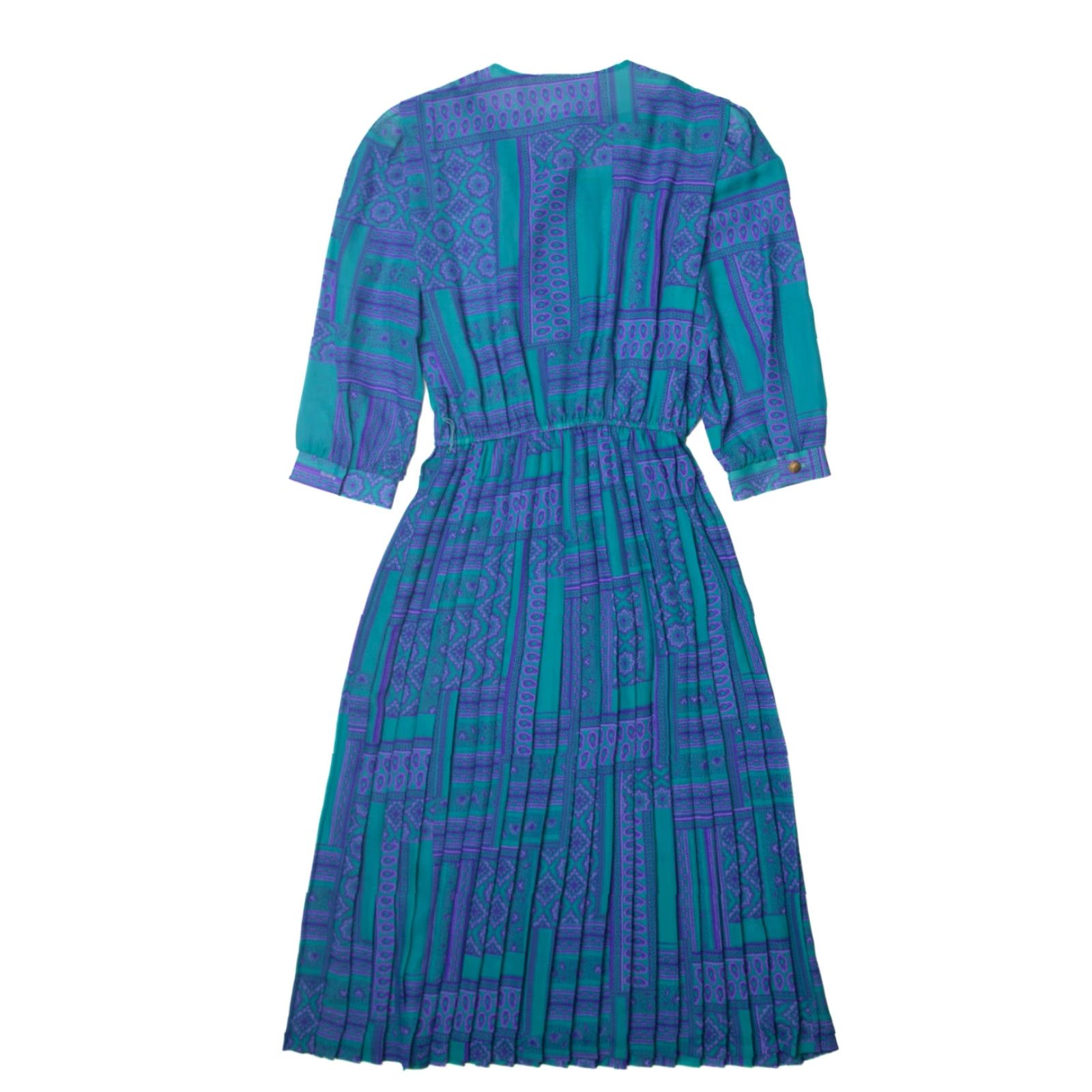 Vintage VINTAGE Lady Caroe Dress 1970s Blue Polyester Large Women Size L / US 10 / IT 46 - 3 Thumbnail