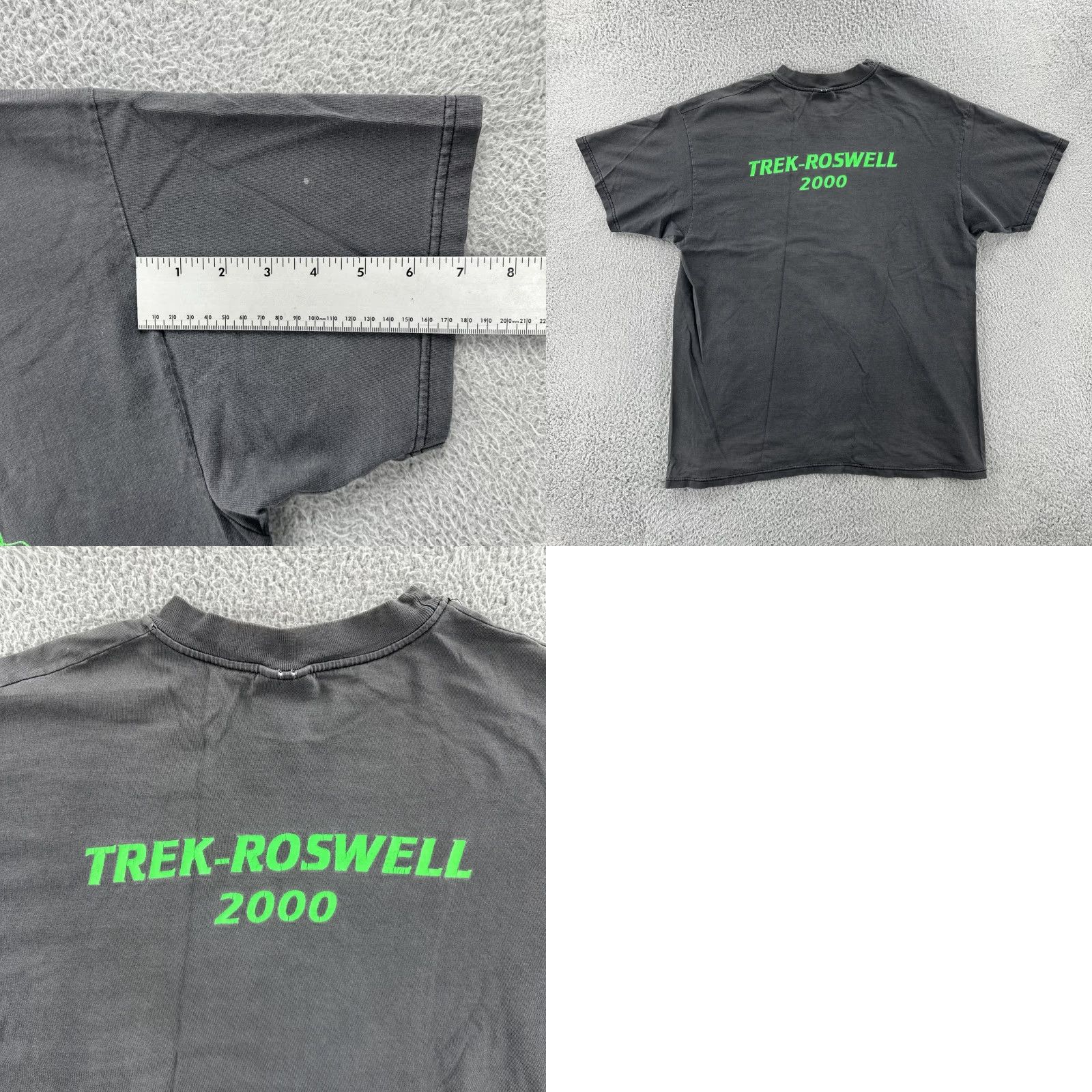 Hanes VINTAGE Hanes Beefy-T T-Shirt Mens XL Black 90s Roswell 2000 Little Green Men Trek USA Music Graphic Print Crew Neck Short Sleeve Size US XL / EU 56 / 4 - 10 Thumbnail