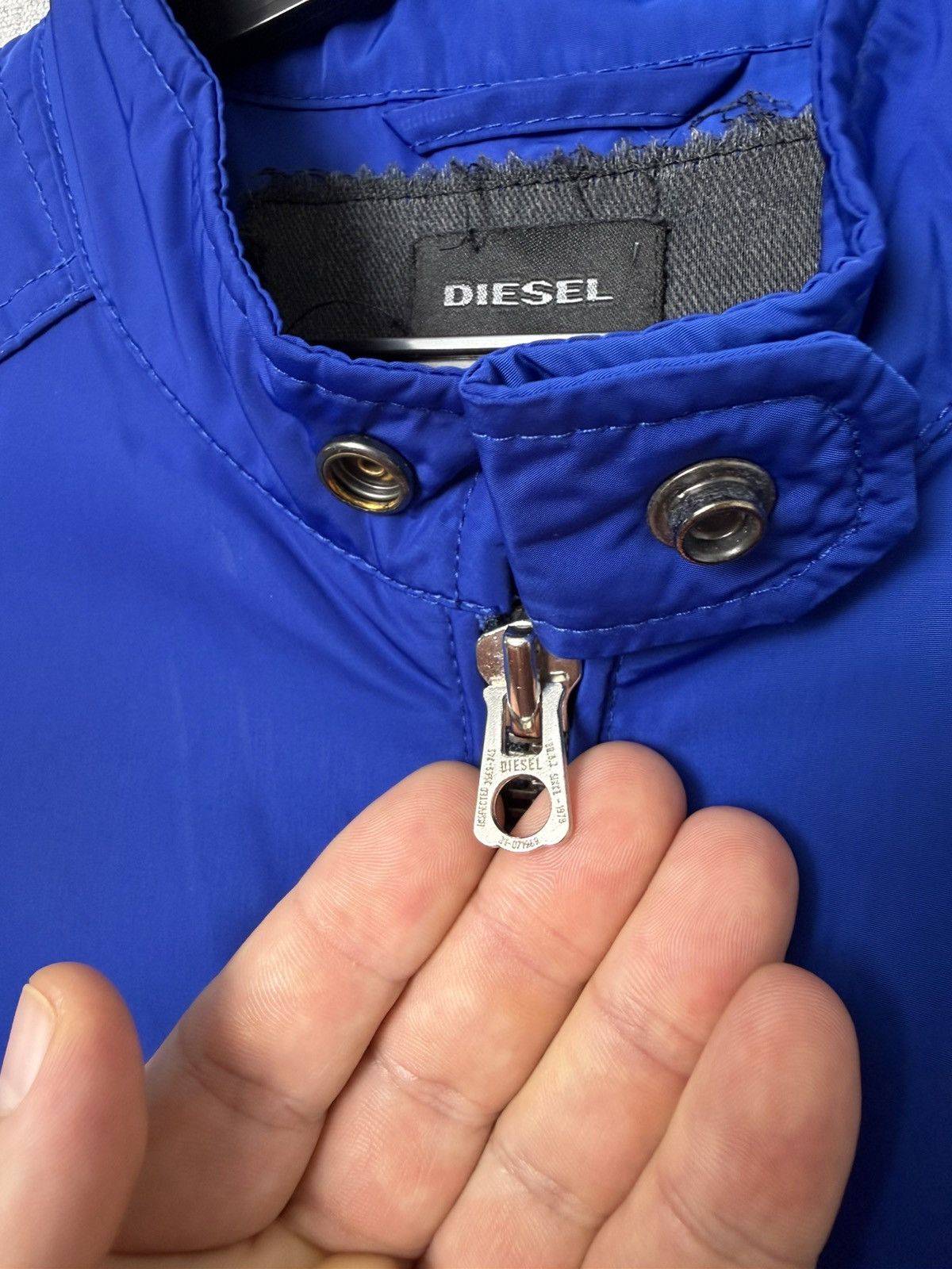 Diesel Diesel Blue Nylon Bomber Jacket Men’s Size M with Logo Patch Size US M / EU 48-50 / 2 - 19 Thumbnail