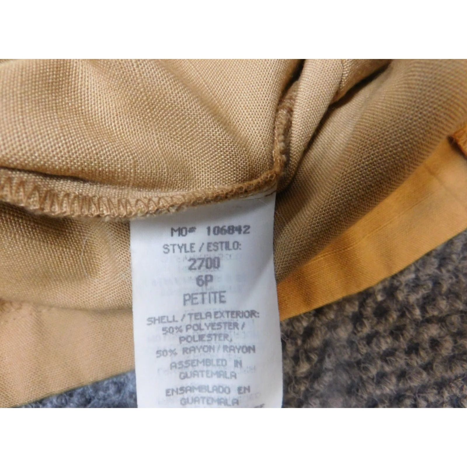 Vintage Sag Harbor Blazer Womens Jacket 6 Beige One Button Polyester Long Sleeve Lightweight Business Casual Fall Winter Size M / US 6-8 / IT 42-44 - 6 Thumbnail