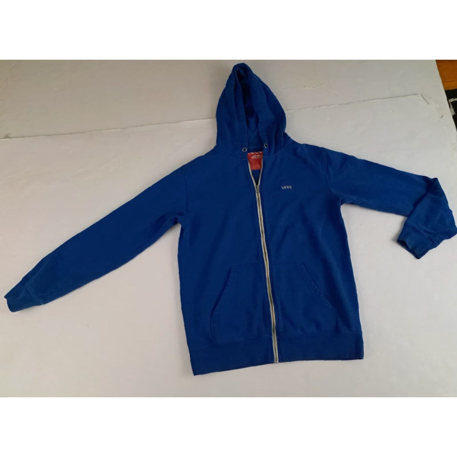 Vans VINTAGE Vans Zip-up Small Hooded Sweatshirt BLUE Hoodie Jacket Unisex Adults S 25in long 21in pit to pit Skateboarding Size US S / EU 44-46 / 1 - 2 Thumbnail