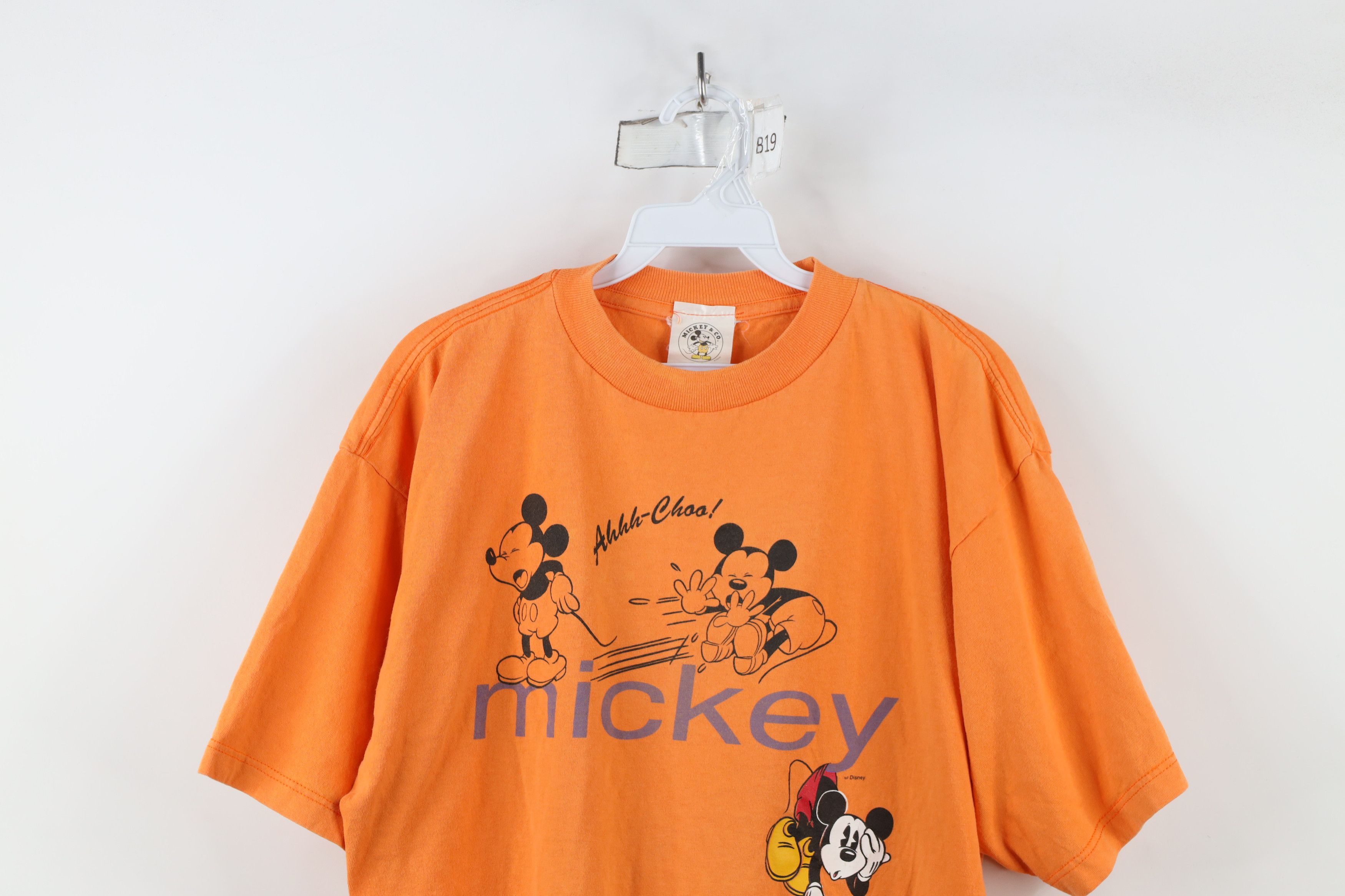 Disney × Vintage Vintage 90s Disney Mickey Mouse Sneeze Short Sleeve T-Shirt Size US XL / EU 56 / 4 - 2 Thumbnail