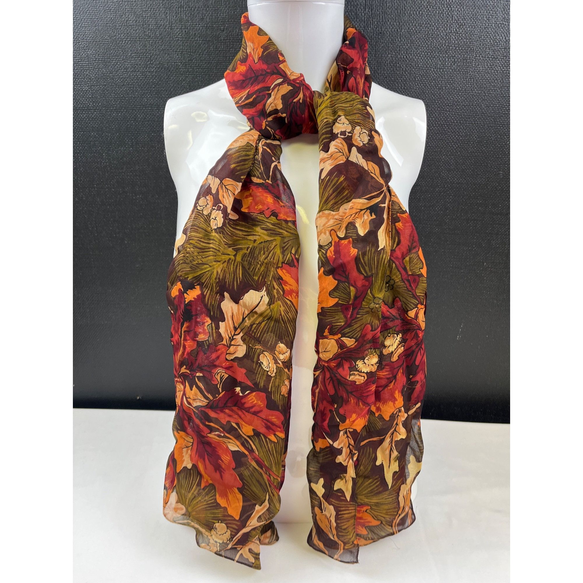 Other Elegant Floral Chiffon Scarf 59in Long SKU 7060 Size ONE SIZE - 3 Thumbnail