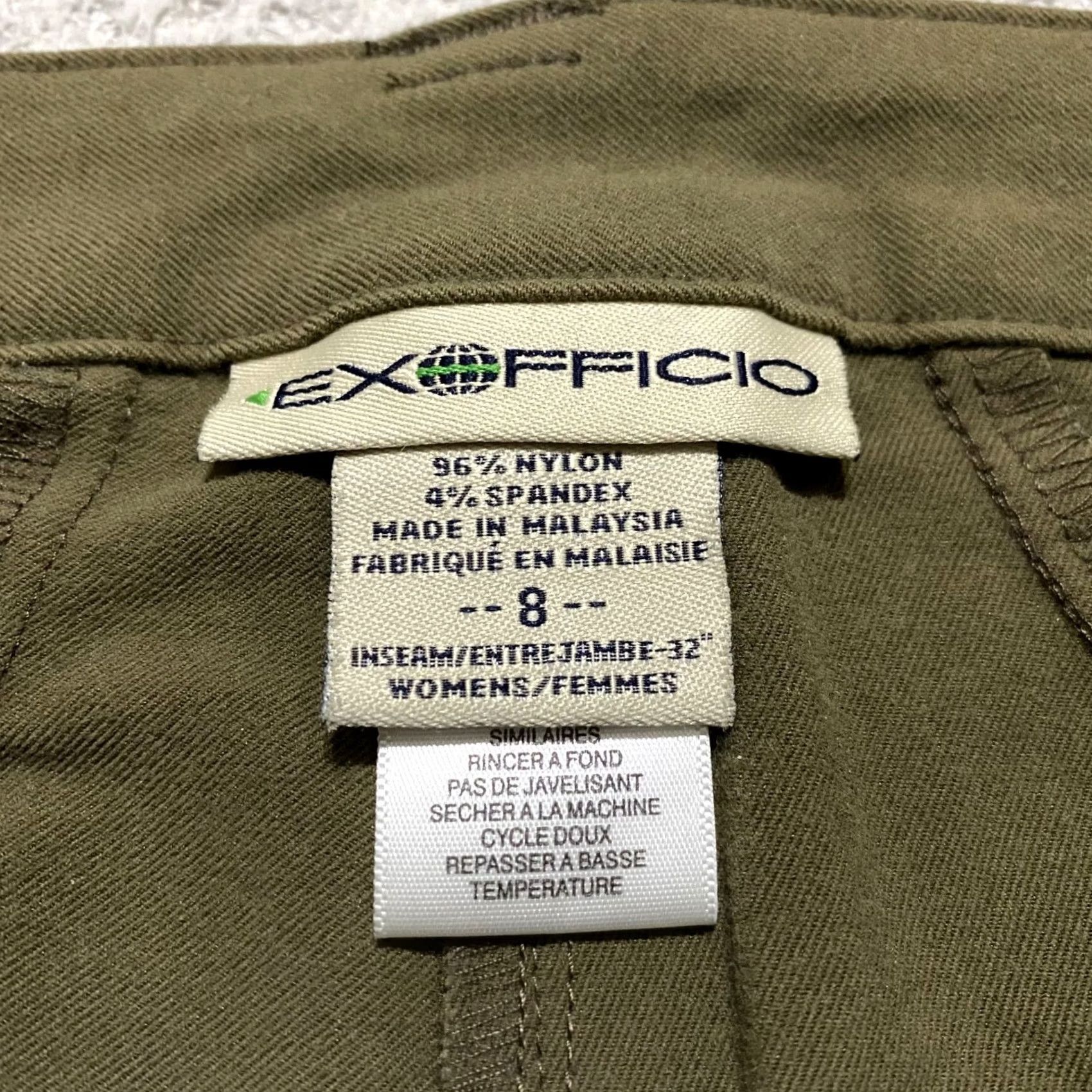 ExOfficio ExOfficio Womens Pants Green Cargo Outdoor Hiking Bootcut Mid Rise Nylon Adult 8 Regular 30in Inseam Mens Womens Boys Girls Size 30" / US 8 / IT 44 - 3 Thumbnail