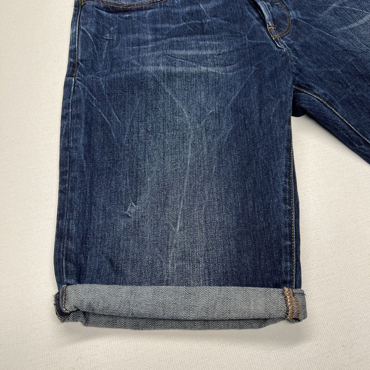 G-Star G Star Raw Jeans Shorts Blue 3301 Tapered Denim Faded Washed Size US 30 / EU 46 - 3 Thumbnail