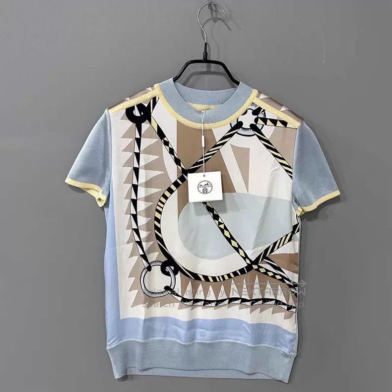 Hermes Hermes Silk Blended Knitted Short Sleeve Size XXS / US 00 / IT 34 - 1 Thumbnail