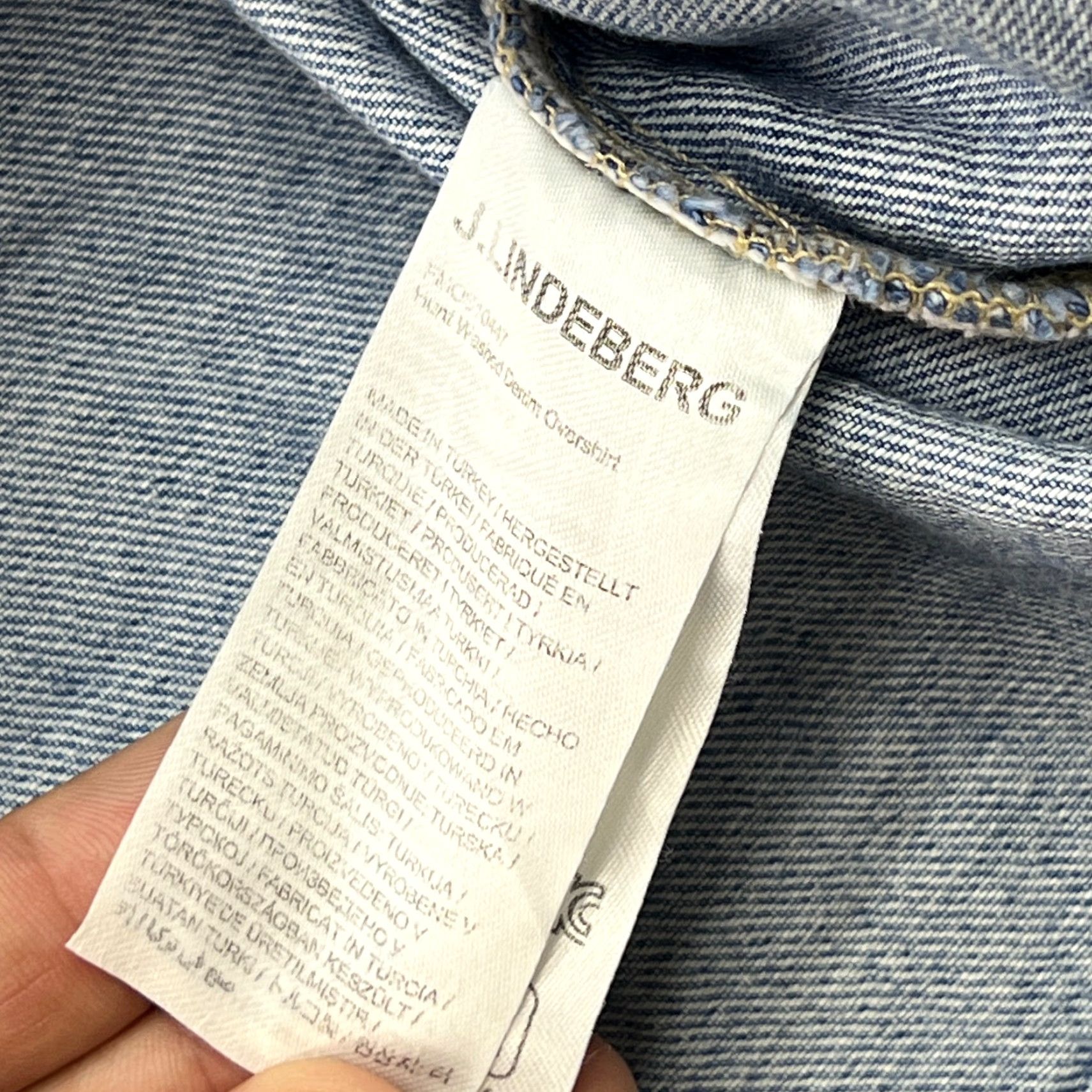 J.Lindeberg J Lindeberg Hunt Washed Denim Overshirt Mens Small Blue Button Pockets Size US S / EU 44-46 / 1 - 5 Thumbnail
