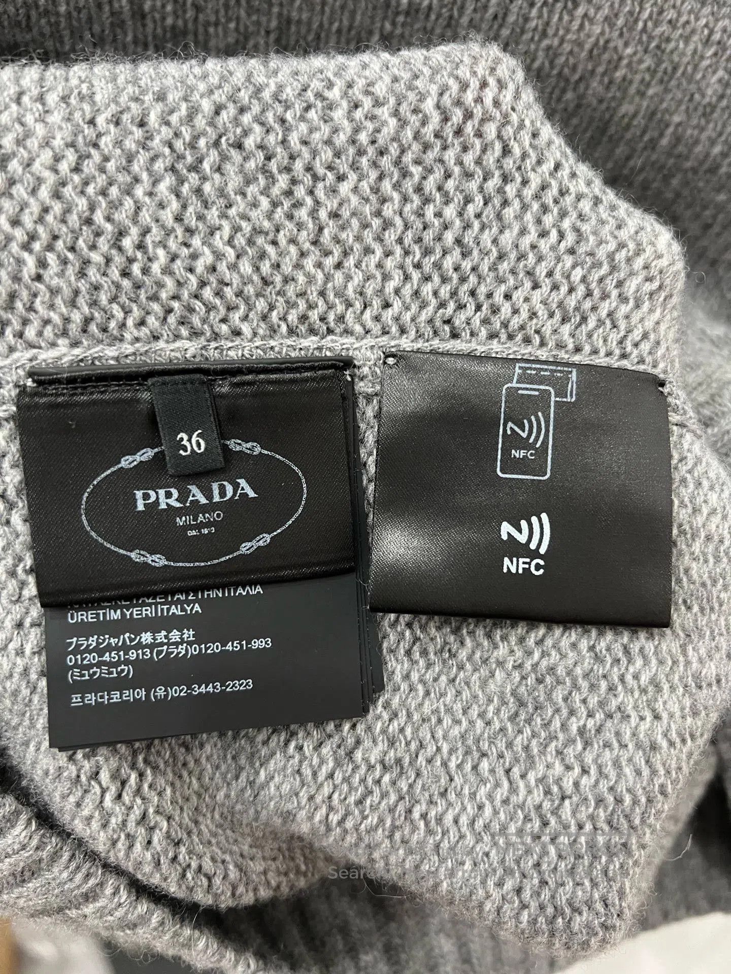 Prada Prada FW25 Embroidered Logo Cashmere Sweater. Size XS / US 0-2 / IT 36-38 - 5 Thumbnail