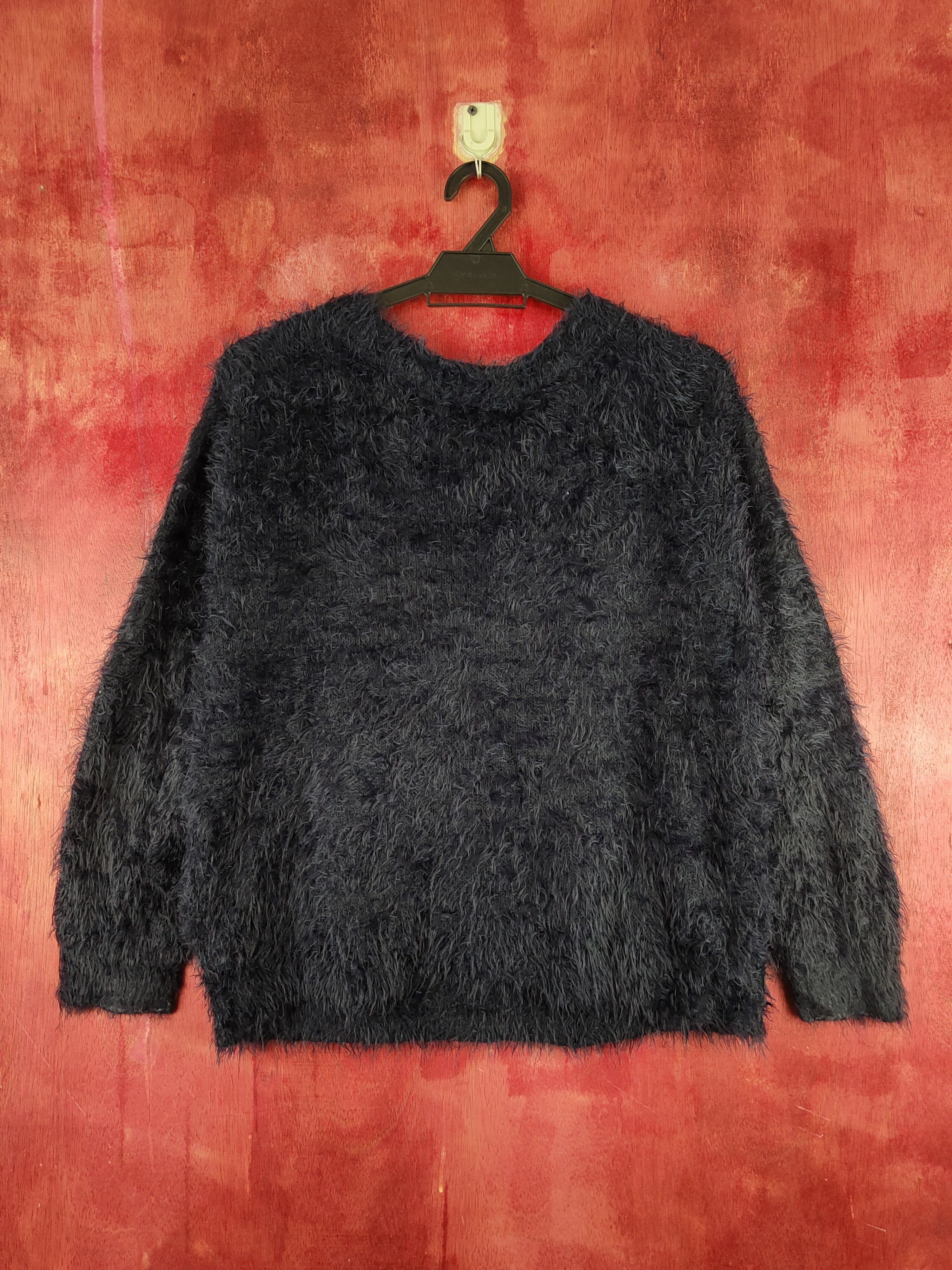 Homespun Knitwear E Hypen World Gallery Navy Fur Mohair Knitwear #S2029 Size S / US 4 / IT 40 - 7 Thumbnail