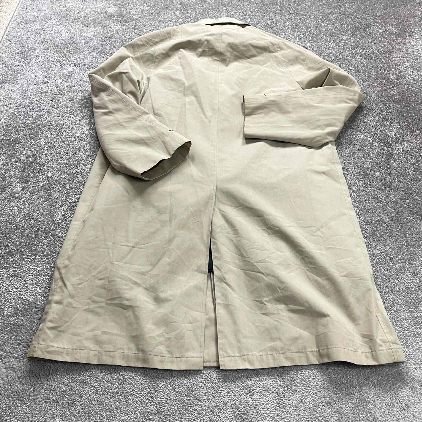 Vintage Koratron Trench Coat Mens 42 Brown Long Open Lined Collared Outdoor Casual Jacket Size US XS / EU 42 / 0 - 2 Thumbnail