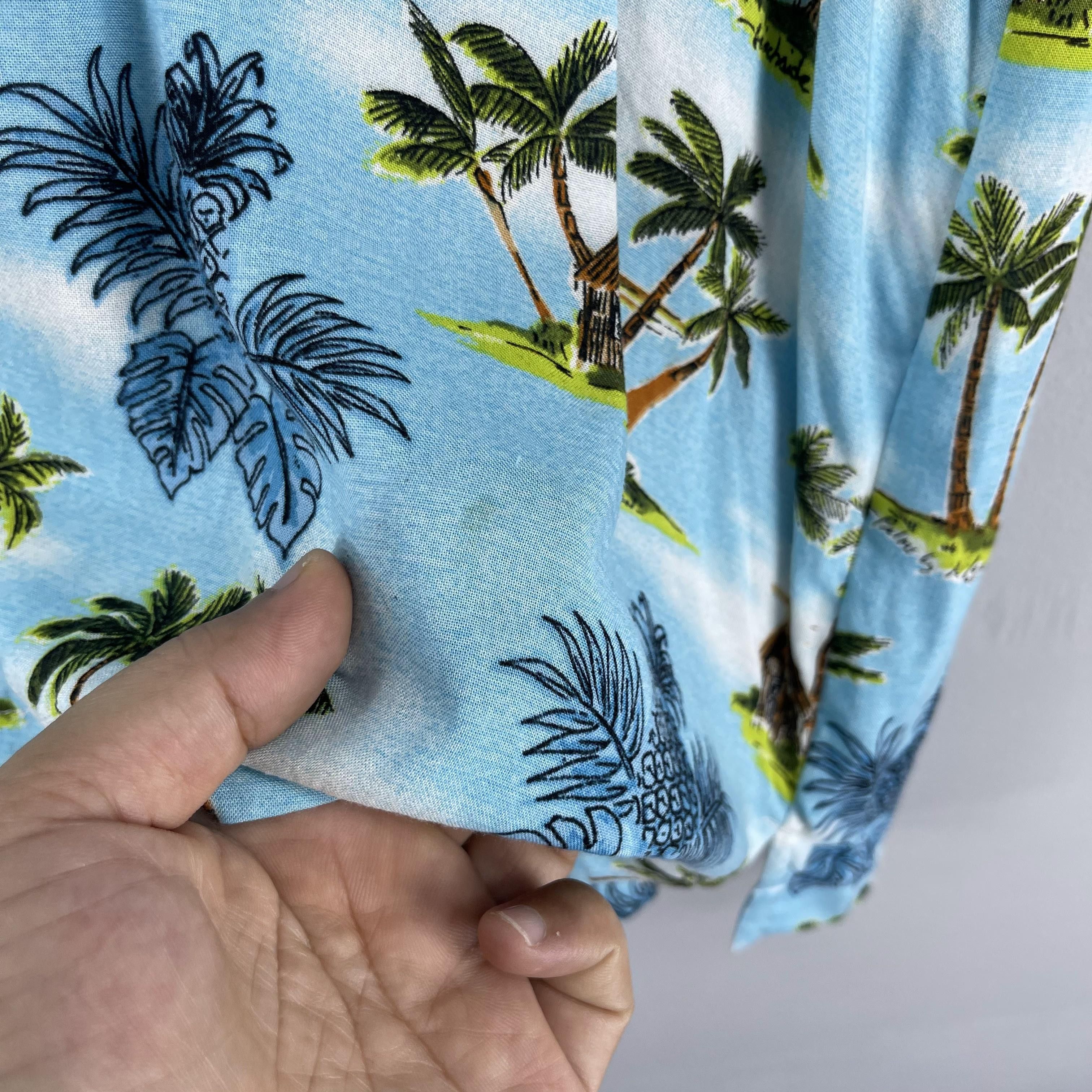 Vintage GEORGE Hawaiian Aloha Beach Tropical Motive Rayon Shirt Size US XL / EU 56 / 4 - 4 Thumbnail