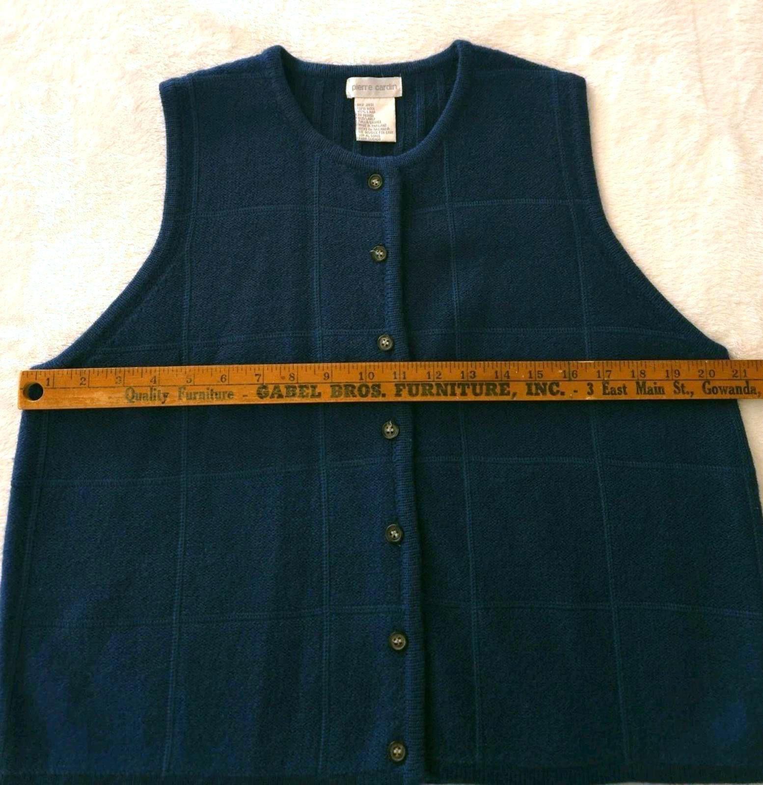 Pierre Cardin Pierre Cardin Vtg 100% Wool Sweater Vest Large Blue Preppy Size L / US 10 / IT 46 - 8 Thumbnail