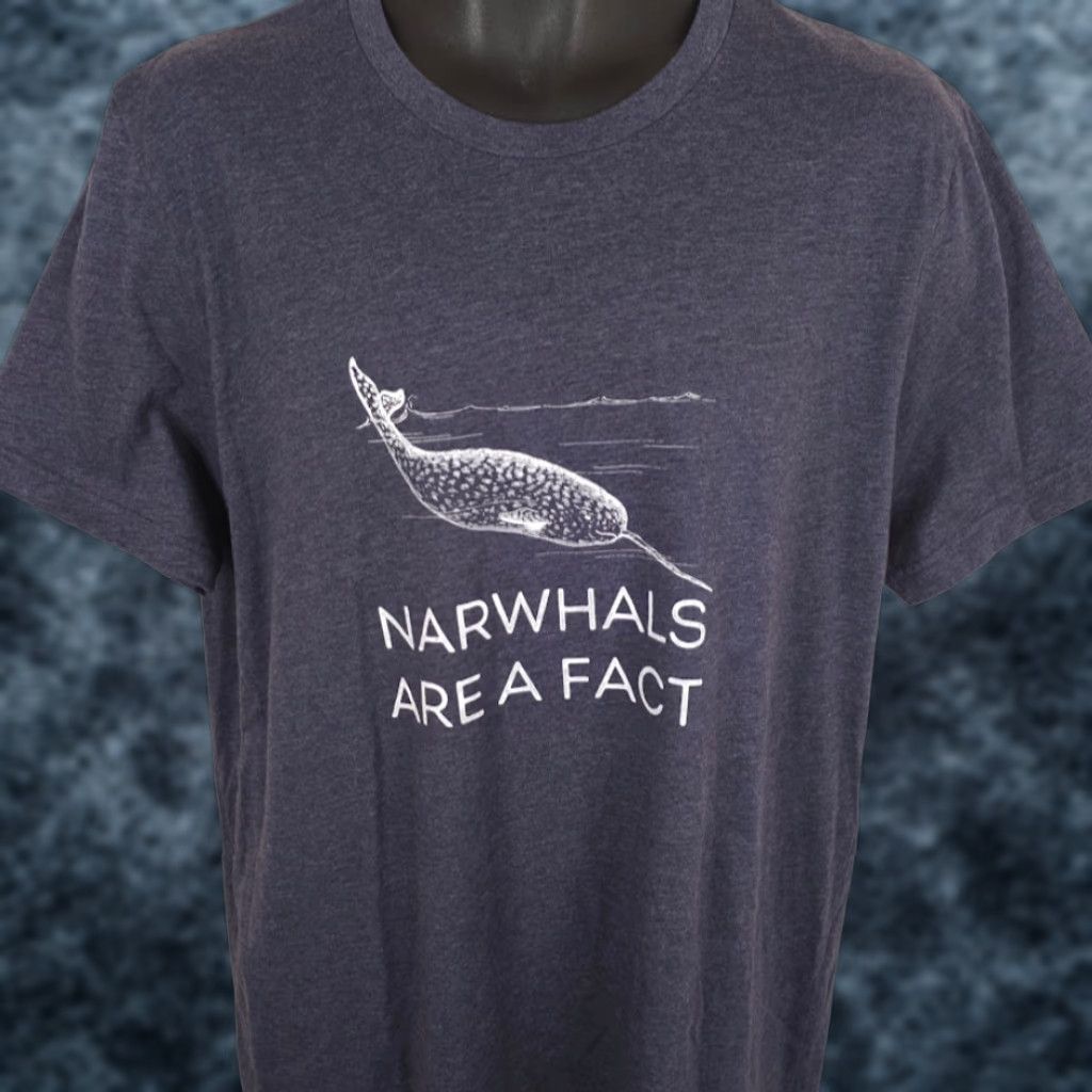 Vintage VINTAGE Narwhals Are A Fact T Shirt Mens Size XL Blue Gray Nature Animal Tee Size US XL / EU 56 / 4 - 1 Thumbnail