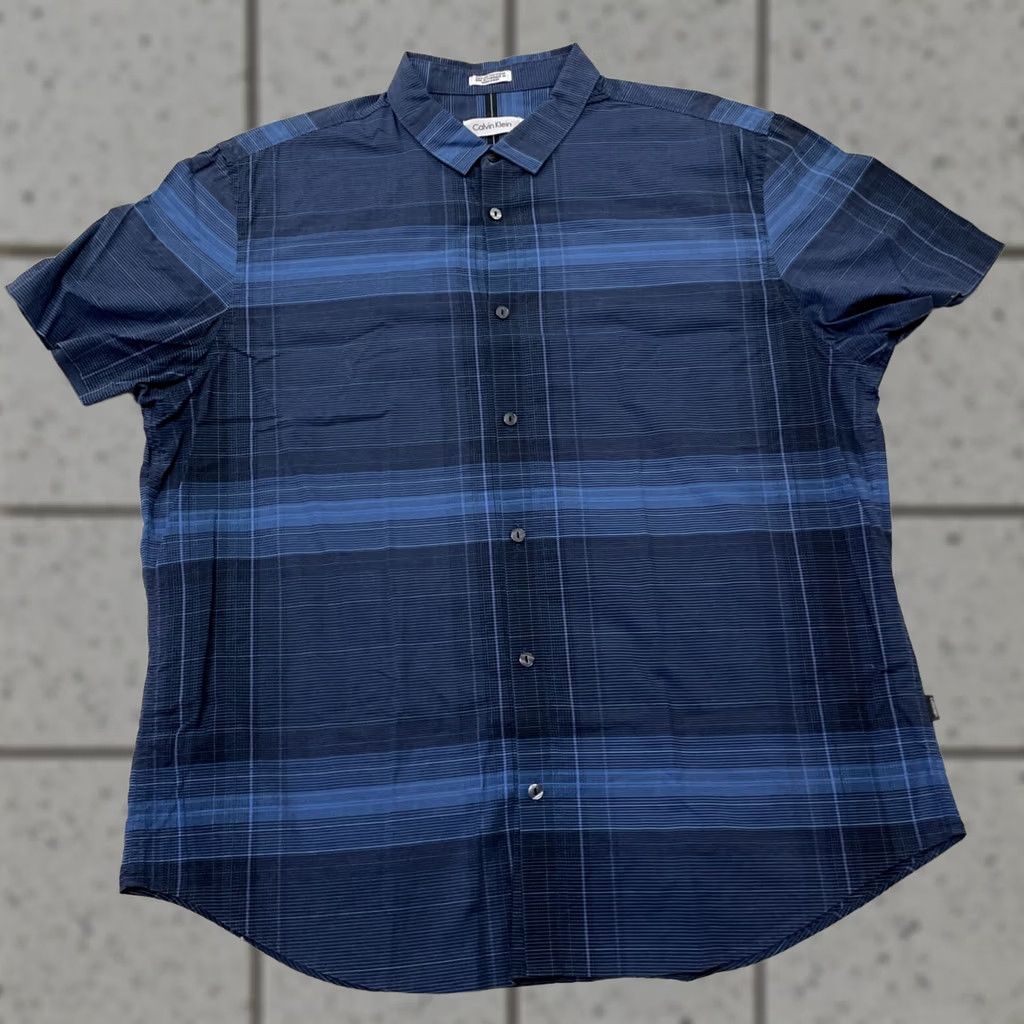 Calvin Klein CALVIN KLEIN Button Shirt Men XL Striped Y2k Blue Plaid Casual XL Size US XL / EU 56 / 4 - 1 Thumbnail