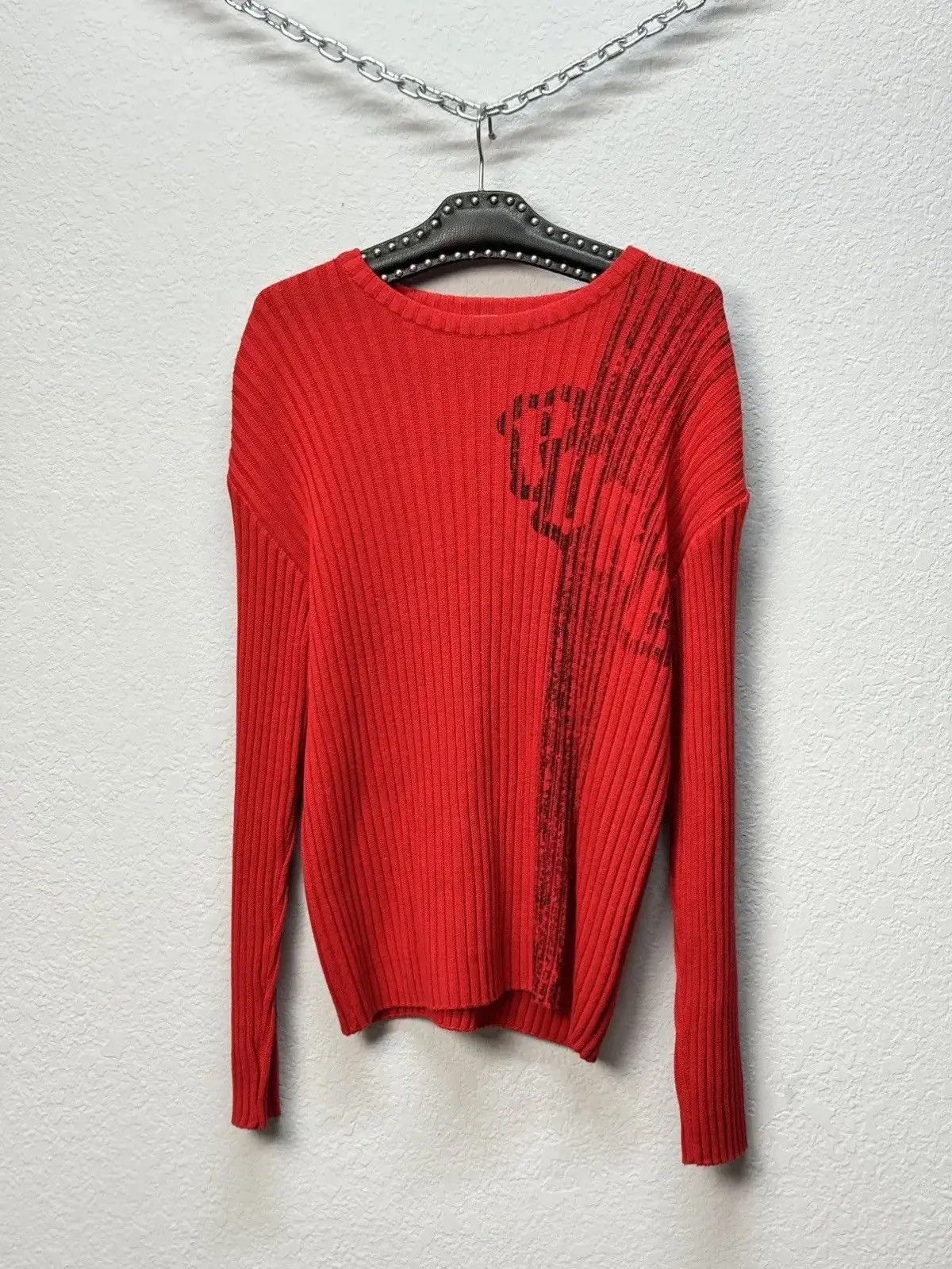 Japanese Brand × Vintage Vintage Y2K Distressed Striped Sweater Faded knit Y2K Effect Size US M / EU 48-50 / 2 - 10 Thumbnail