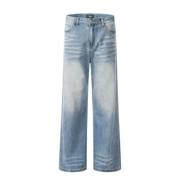Jean American street men's loose straight wide-leg vintage jeans Size US 32 / EU 48 - 6 Thumbnail