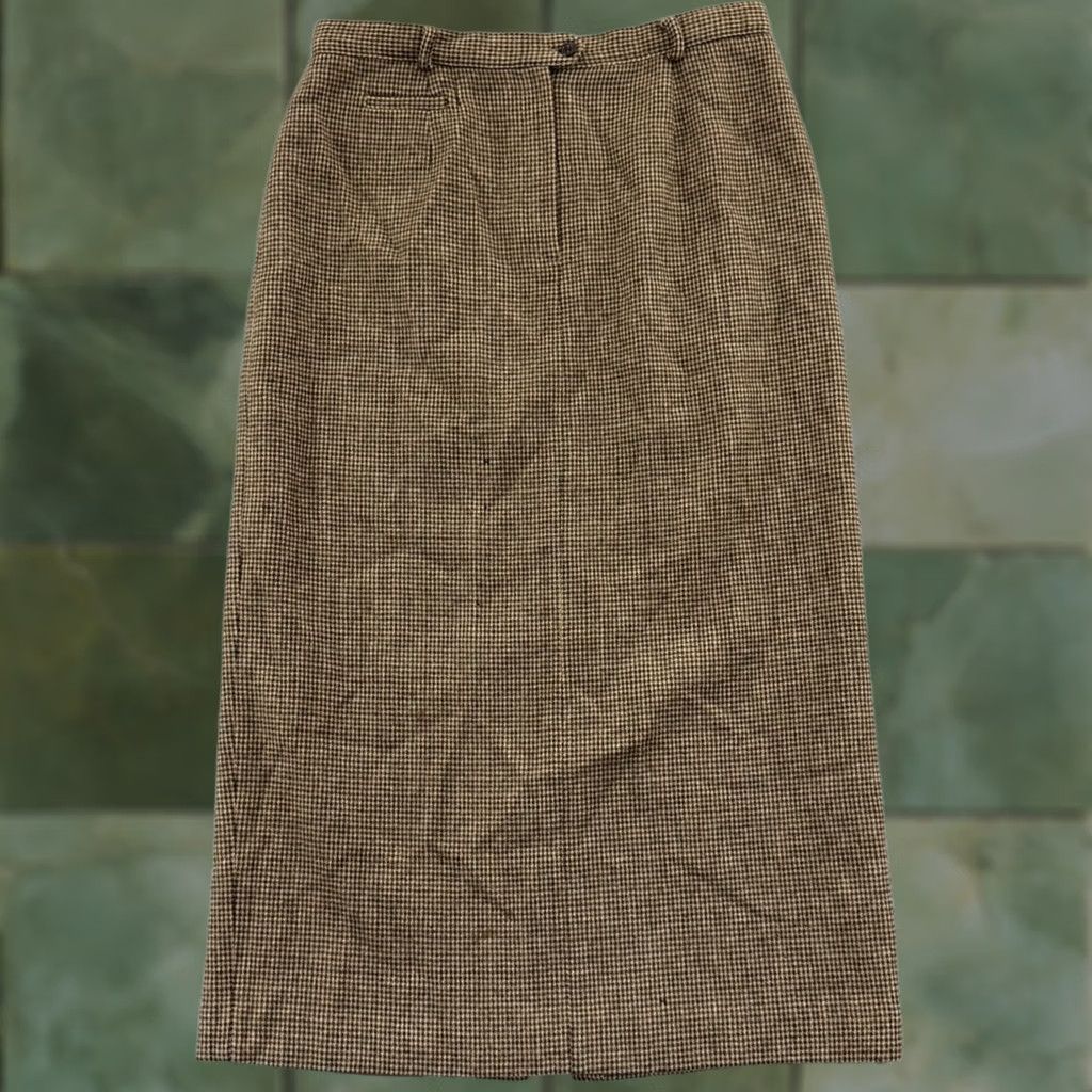 Ralph Lauren VINTAGE Lauren Ralph Lauren Skirt Womens 16 Tweed Wool Zip Button High Rise Long City Preppy 100% Lambswool Size 38" / US 16 / IT 52 - 1 Thumbnail