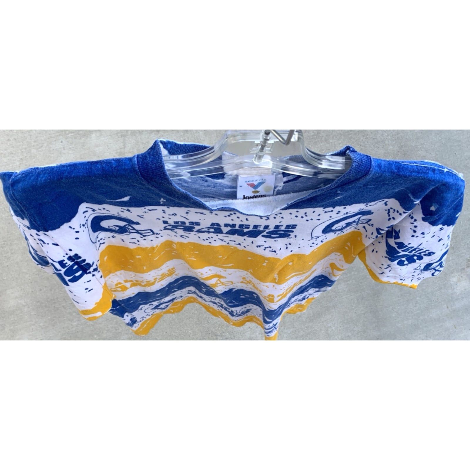 Vintage VINTAGE Los Angeles Rams T Shirt AOP All Over Print Single Stitch Size M Medium Shirt Mens White Graphic Print 90s Sports Rams Size US M / EU 48-50 / 2 - 6 Thumbnail