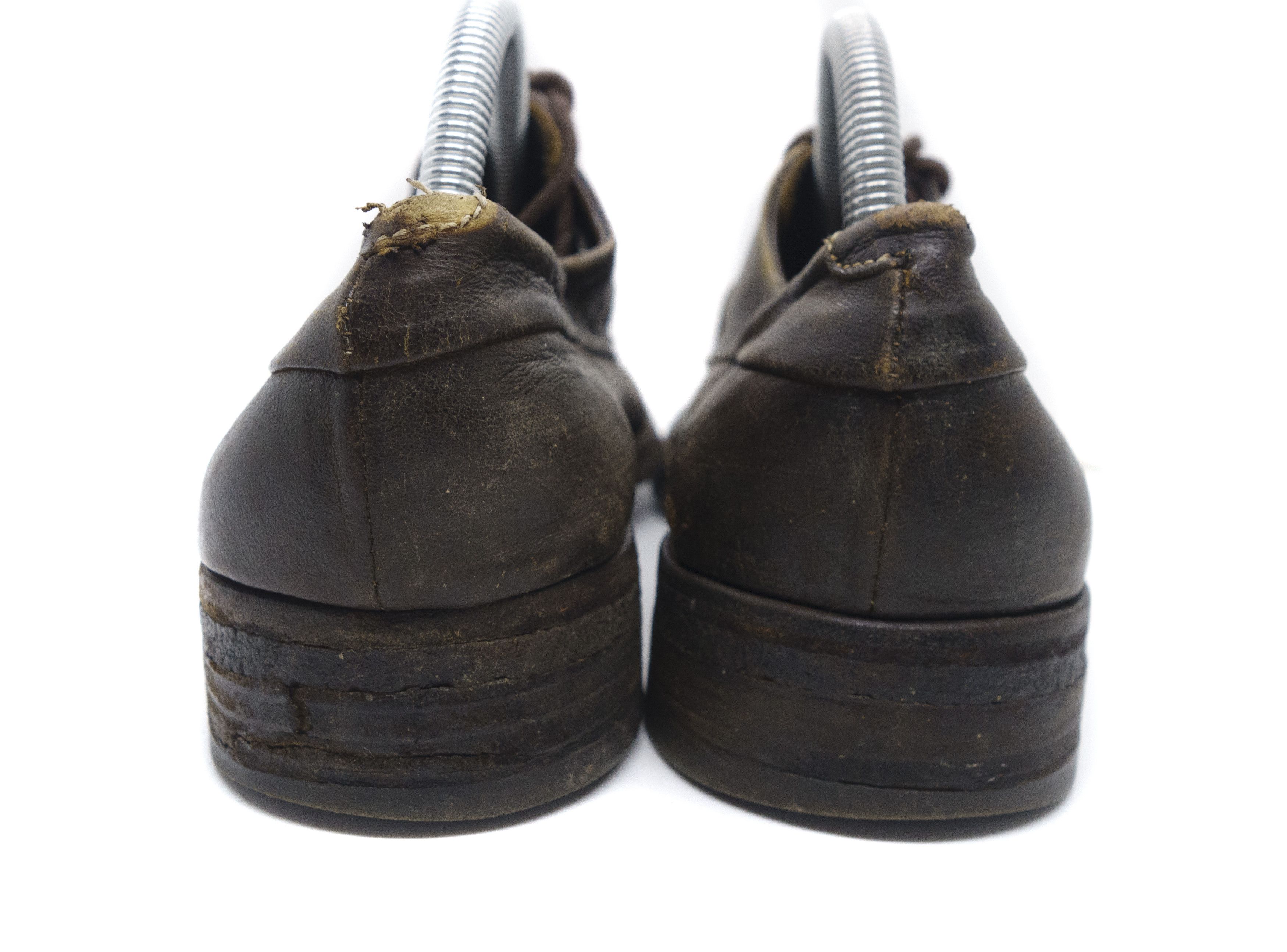 Armani Prive 00S Distressed Leather Low Shoes Vintage Size US 9 / EU 42 - 3 Thumbnail