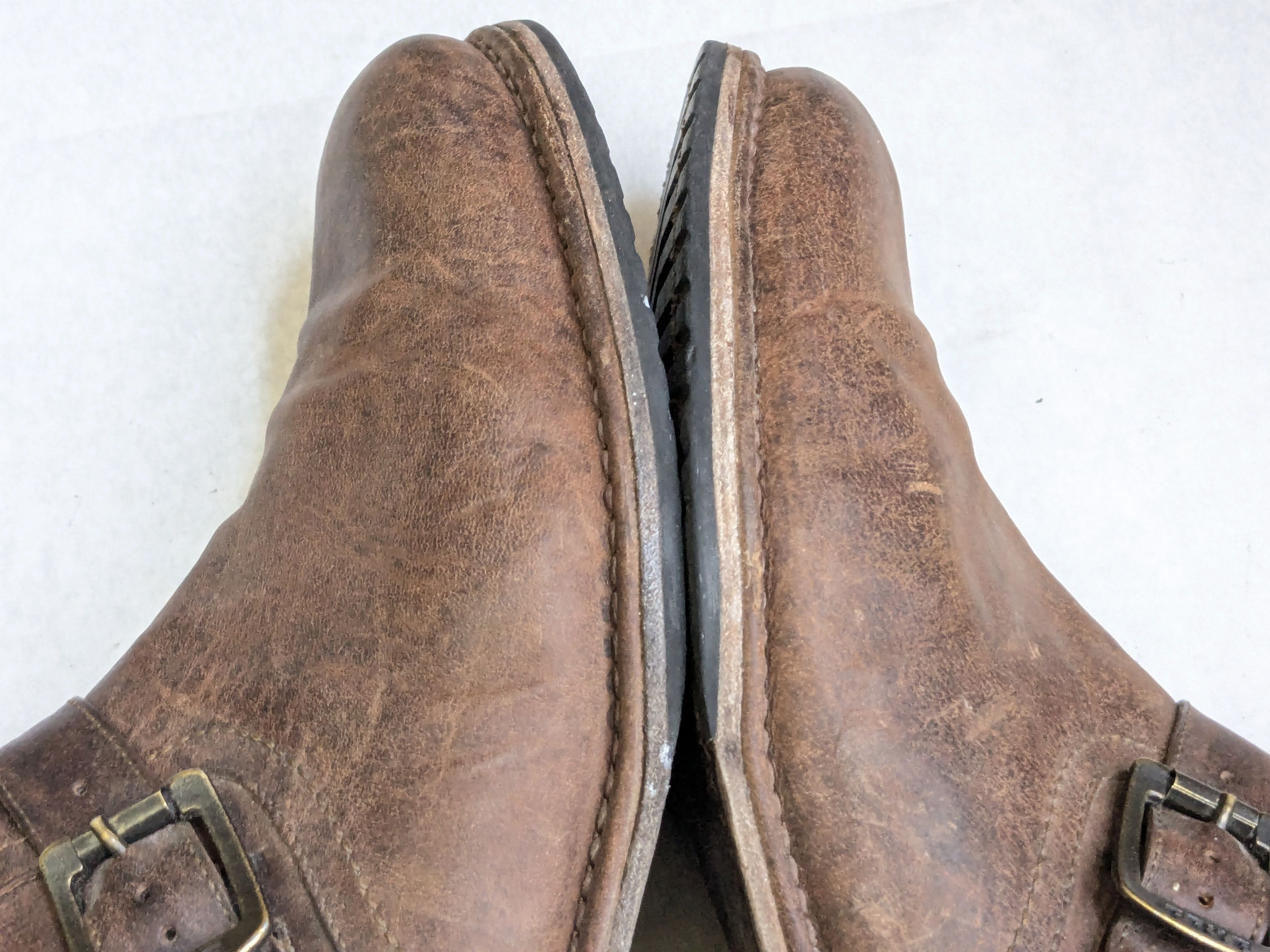 Frye Frye Engineer Boots Brown Leather 11.5 Leather Buckle Size US 11.5 / EU 44-45 - 10 Thumbnail